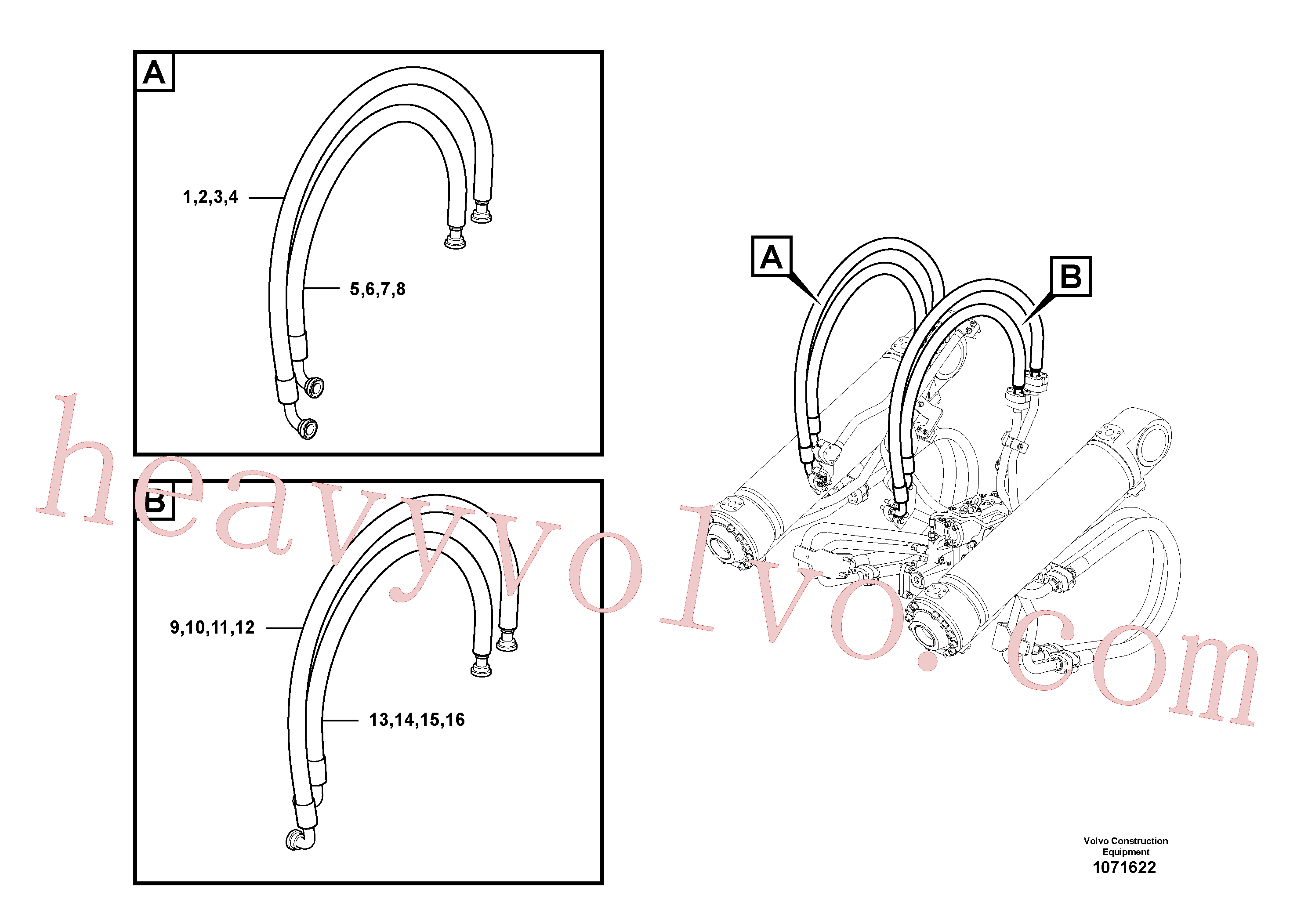 VOE17241946 for Volvo Hydraulic system, tilt function(1071622 assembly)