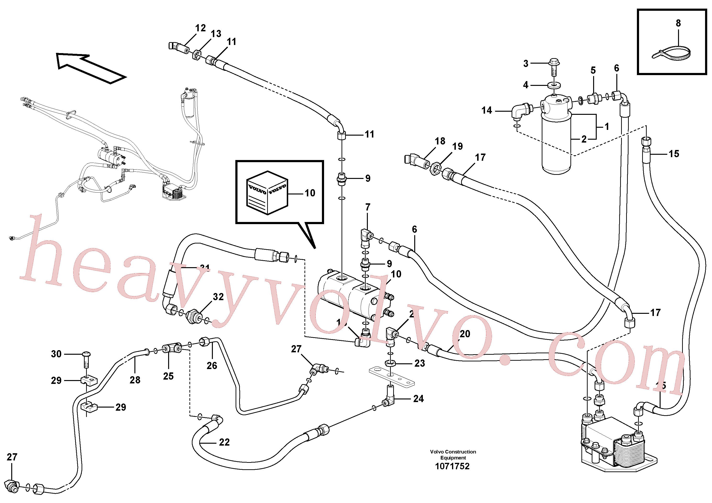 VOE13975980 for Volvo Oil cooler, rear, pump circuit.(1071752 assembly)