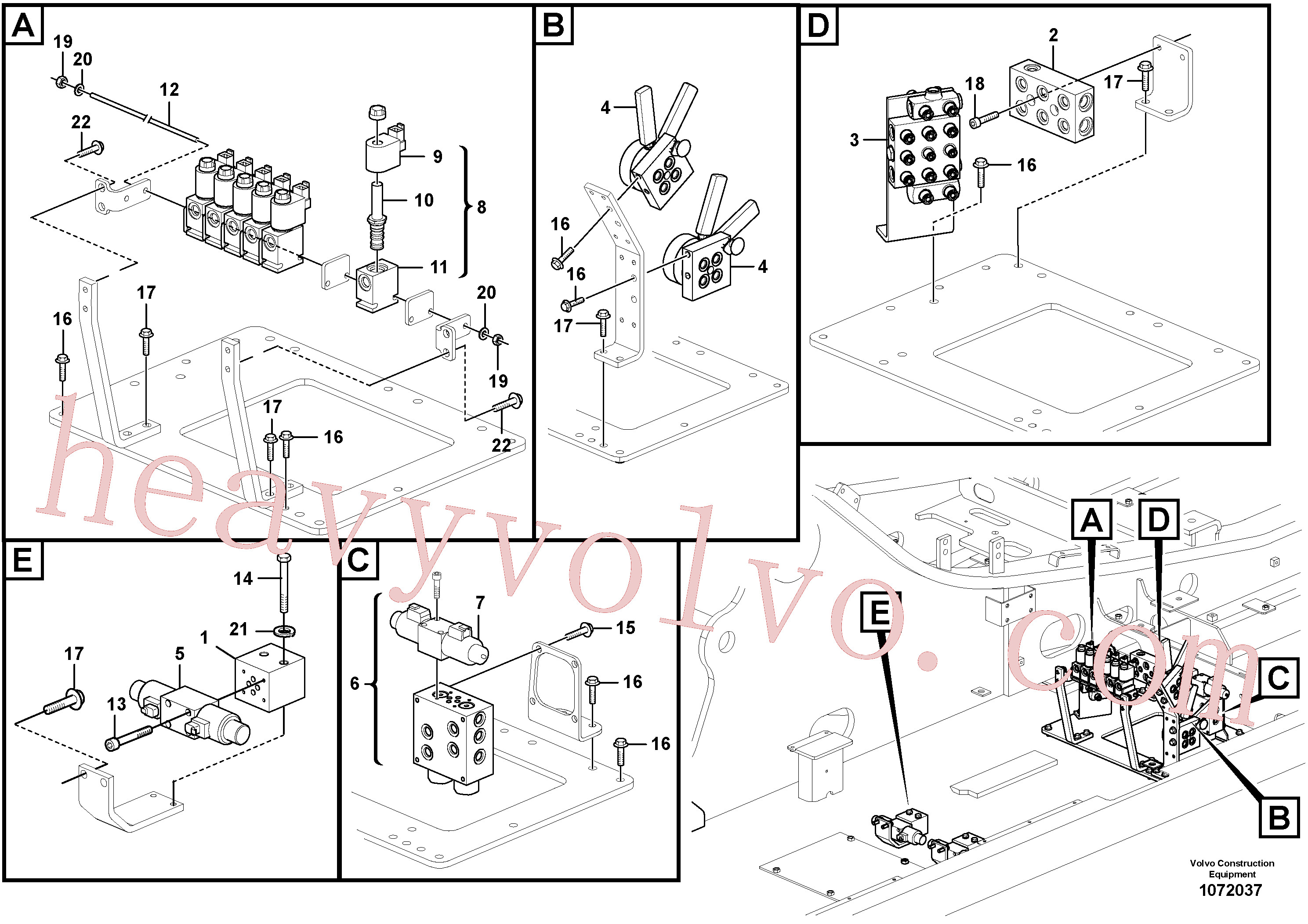 VOE14535687 for Volvo Servo system, pilot valves and mounting(1072037 assembly)
