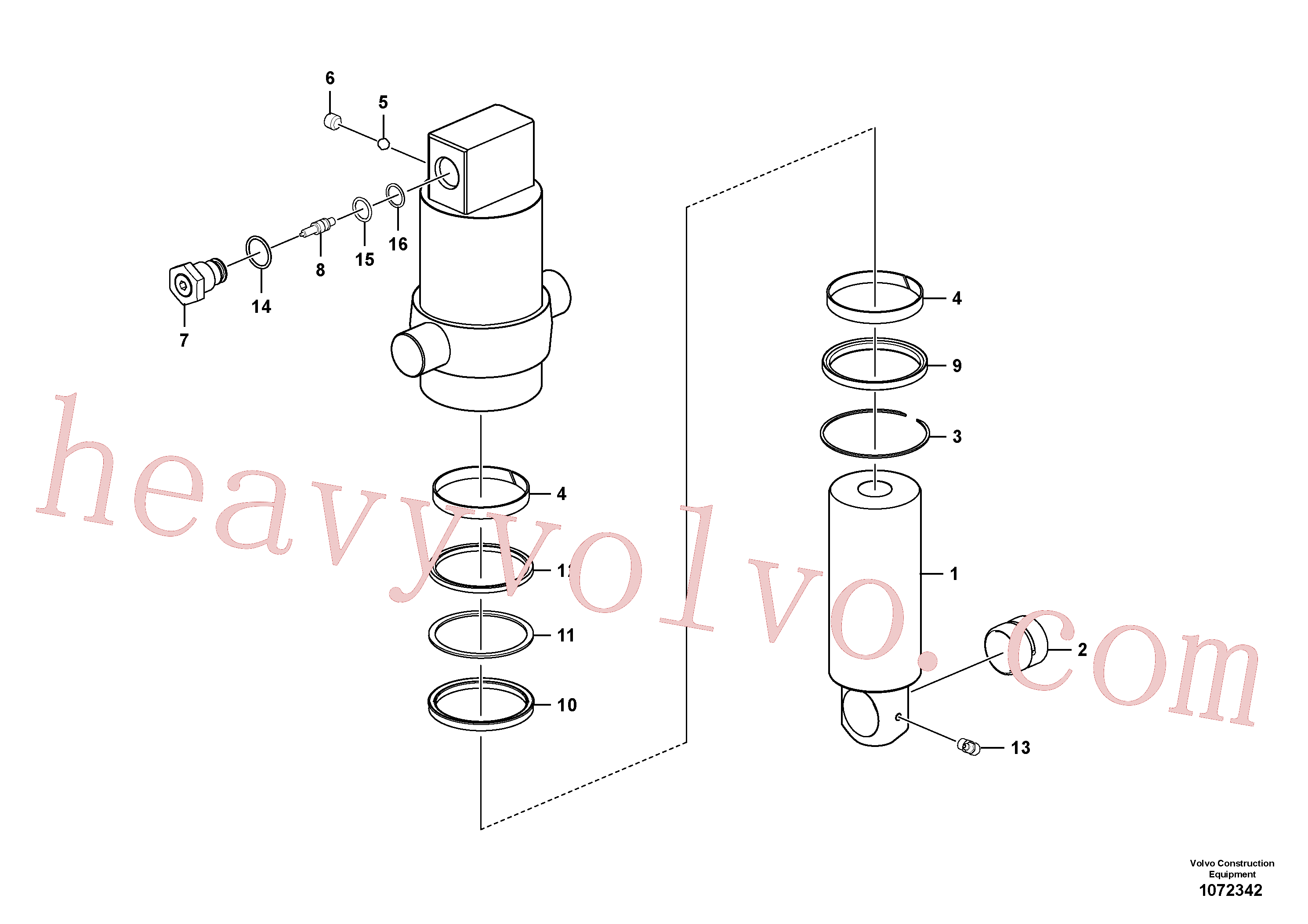 SA9511-12024 for Volvo Axle locking cylinder(1072342 assembly)