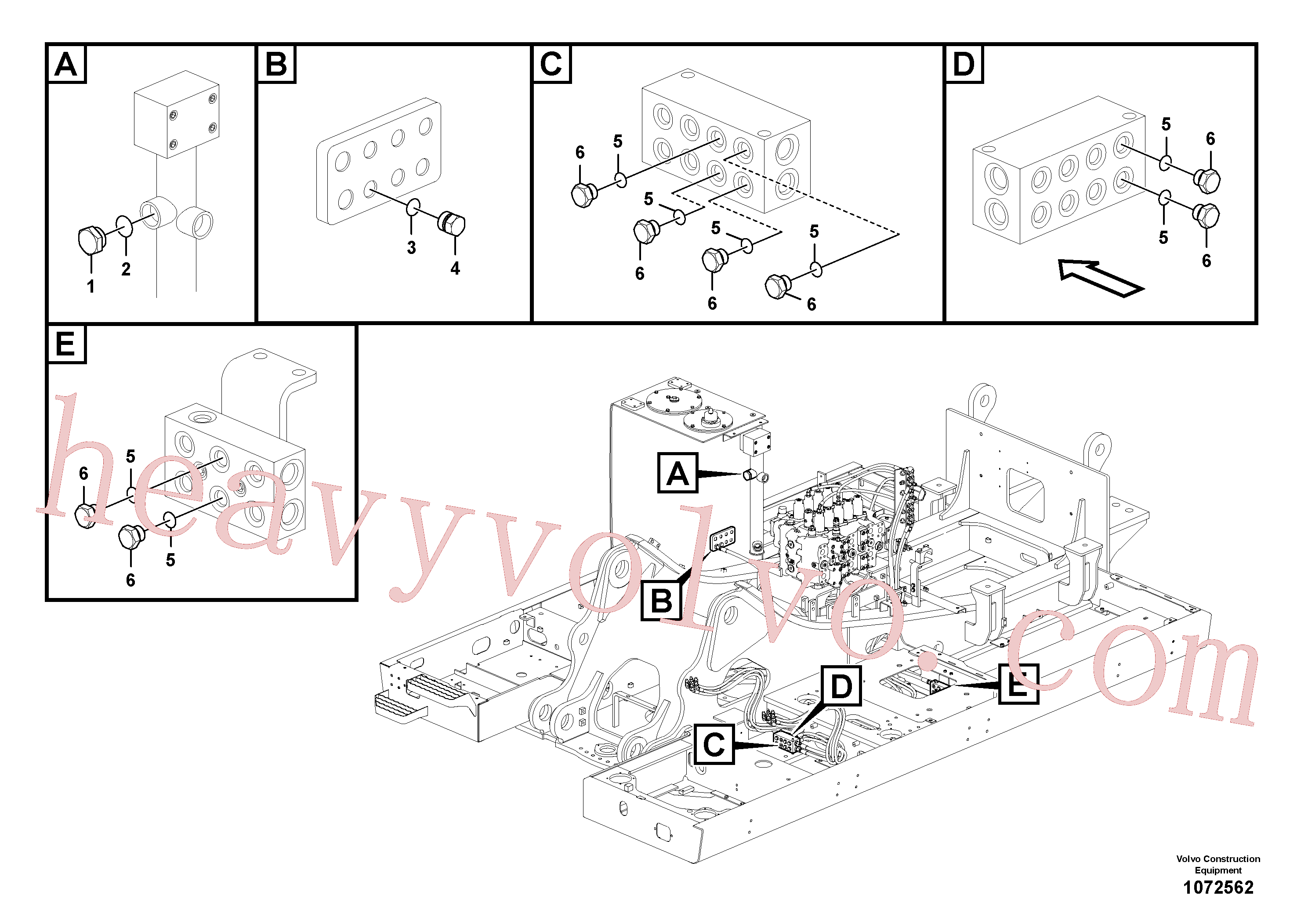 VOE983519 for Volvo Servo system, hammer and shear(1072562 assembly)