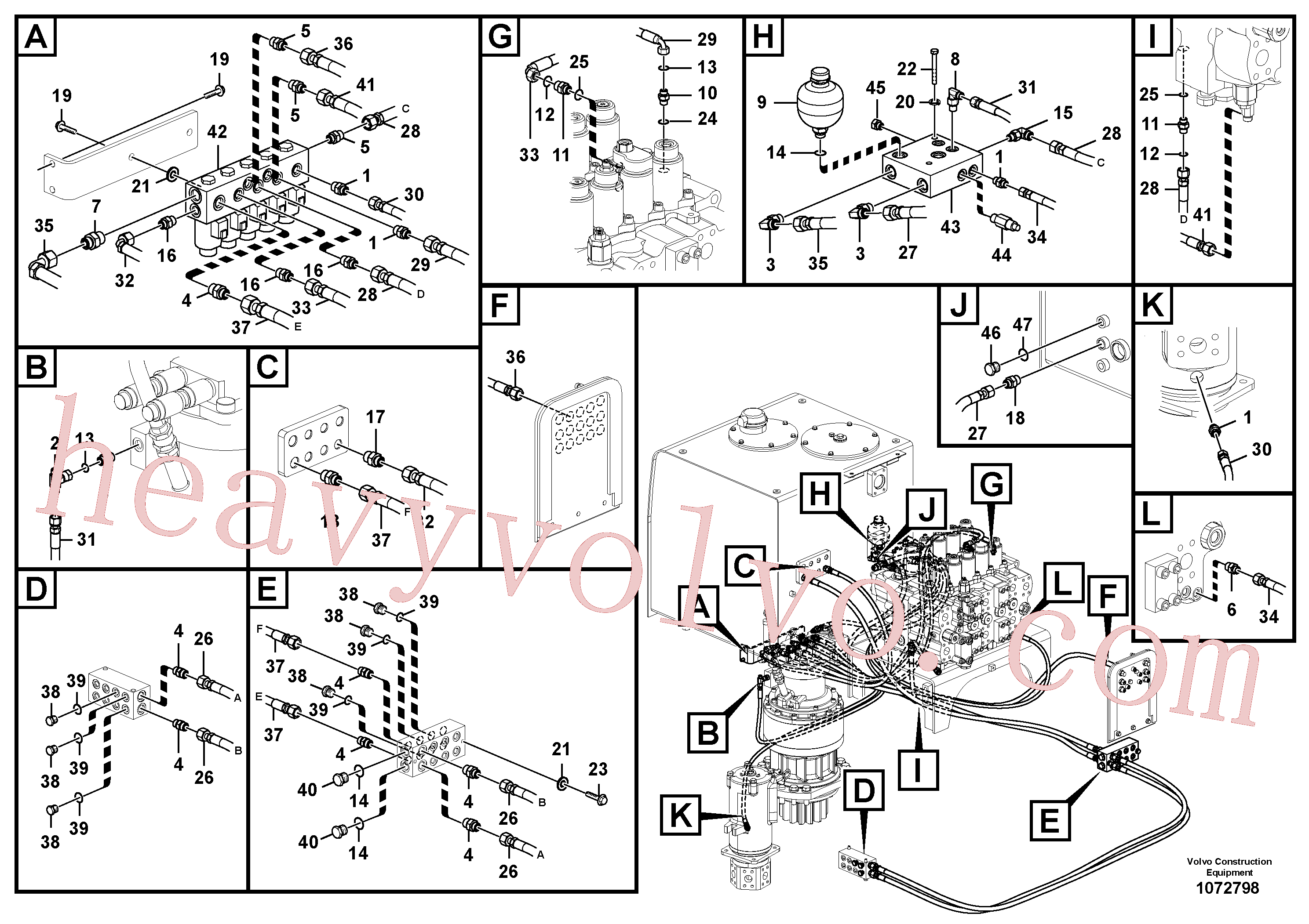 VOE14569687 for Volvo Servo system, control valve to solenoid valve(1072798 assembly)