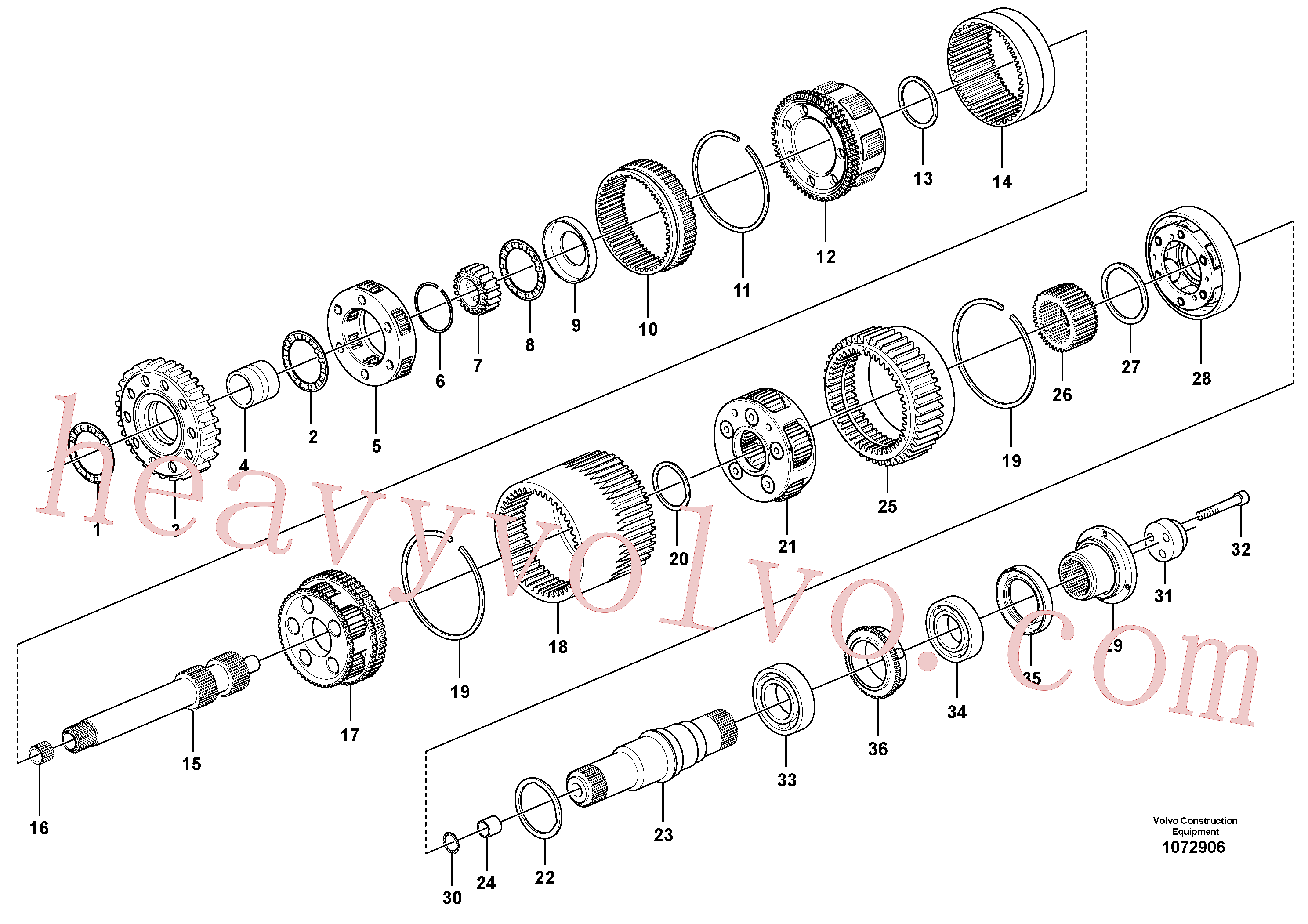 VOE914536 for Volvo Planetary gears and shafts(1072906 assembly)