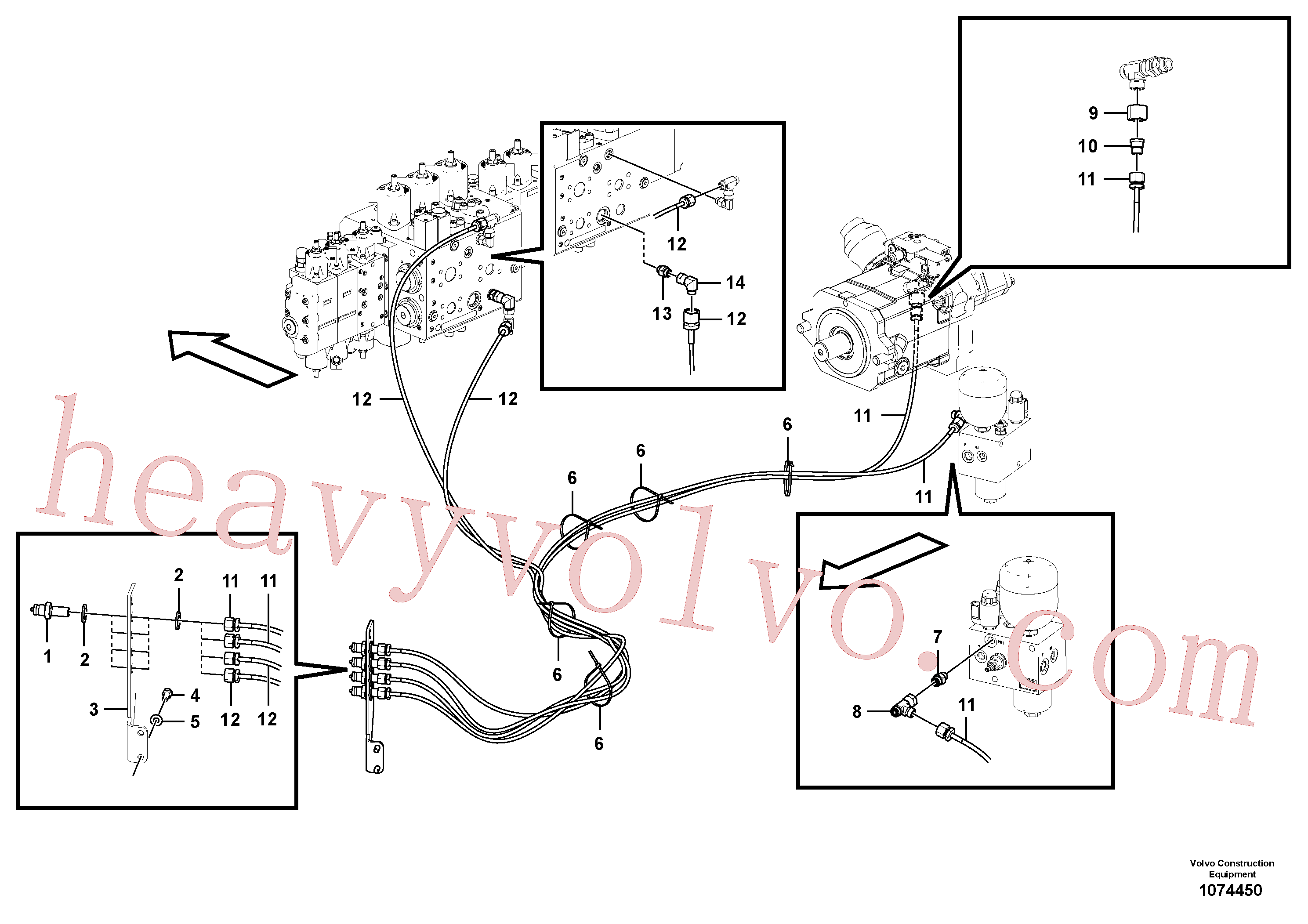 VOE937272 for Volvo Servo hydraulics, Testing sleeve(1074450 assembly)