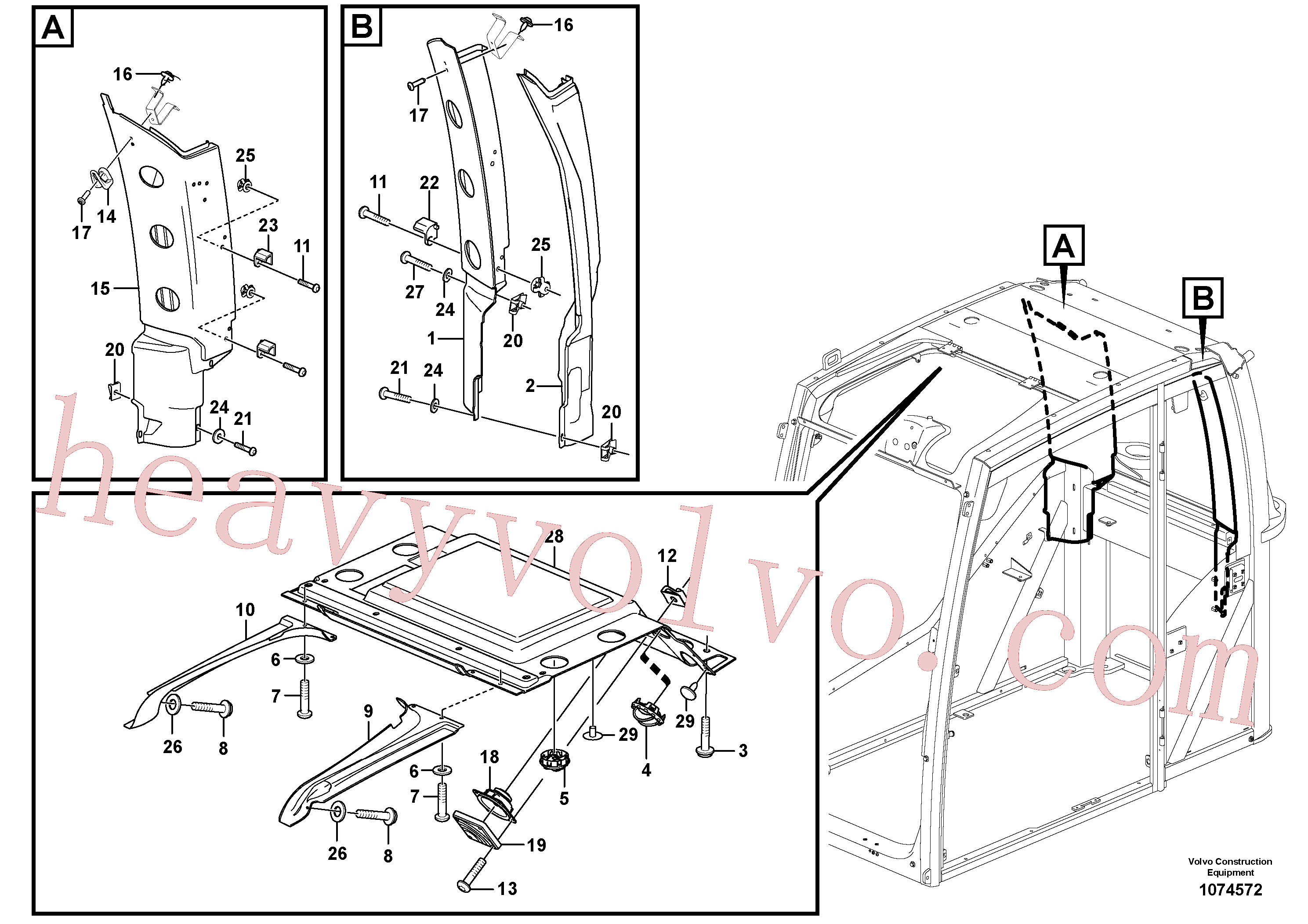 VOE969423 for Volvo Interior components(1074572 assembly)