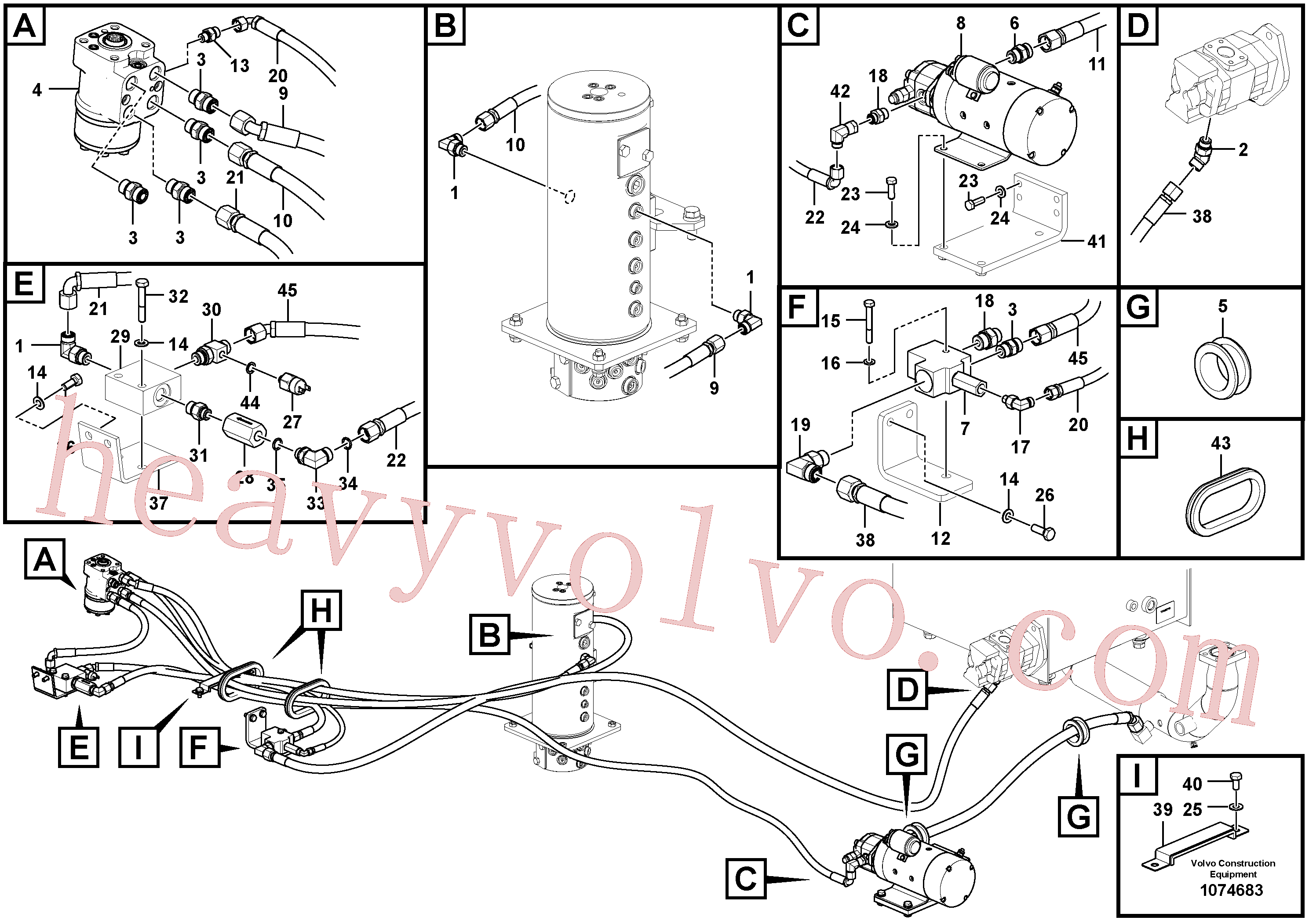 VOE14529107 for Volvo Hydraulic system, steering line(1074683 assembly)