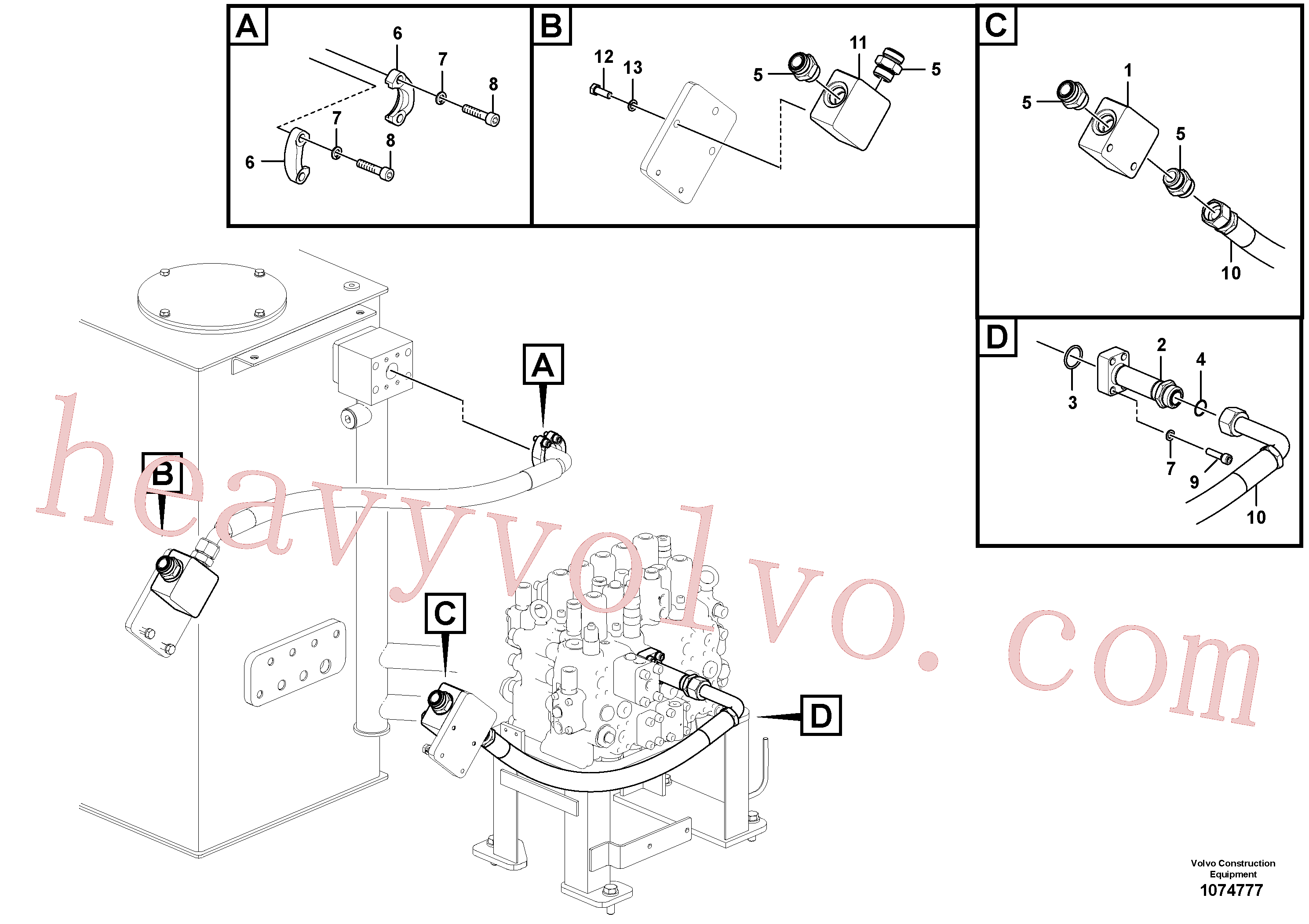 VOE14659246 for Volvo Working hydraulic, hammer and shear for upper(1074777 assembly)