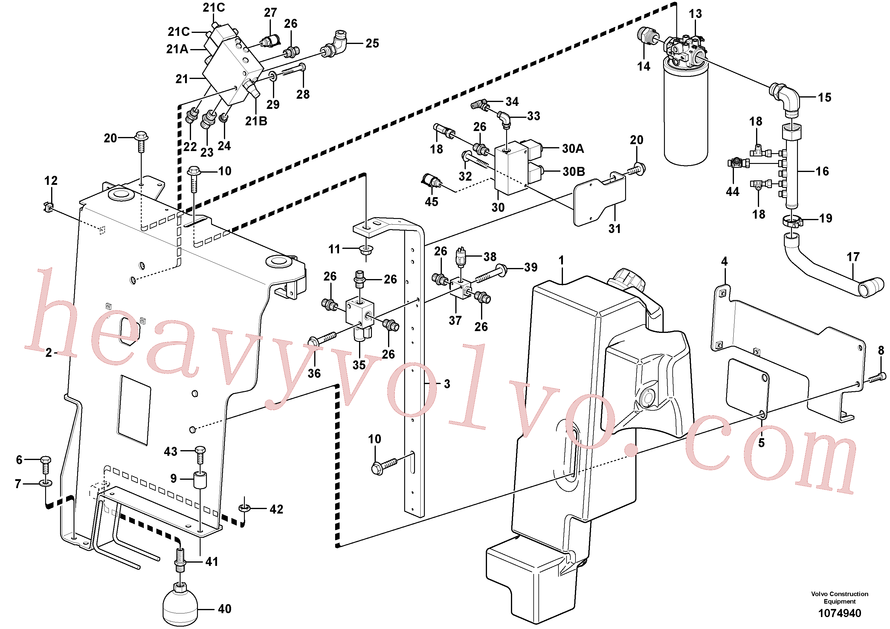 VOE15634161 for Volvo Hydraulic oil tank, with fitting parts(1074940 assembly)