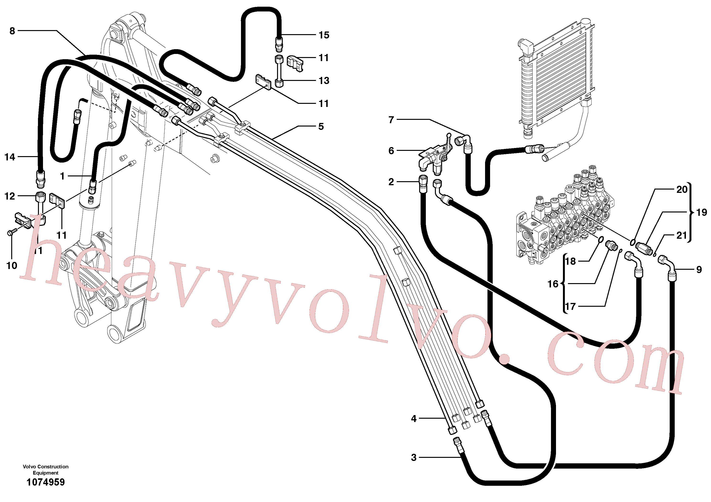 VOE936835 for Volvo Hydraulic circuit ( double-acting )(1074959 assembly)