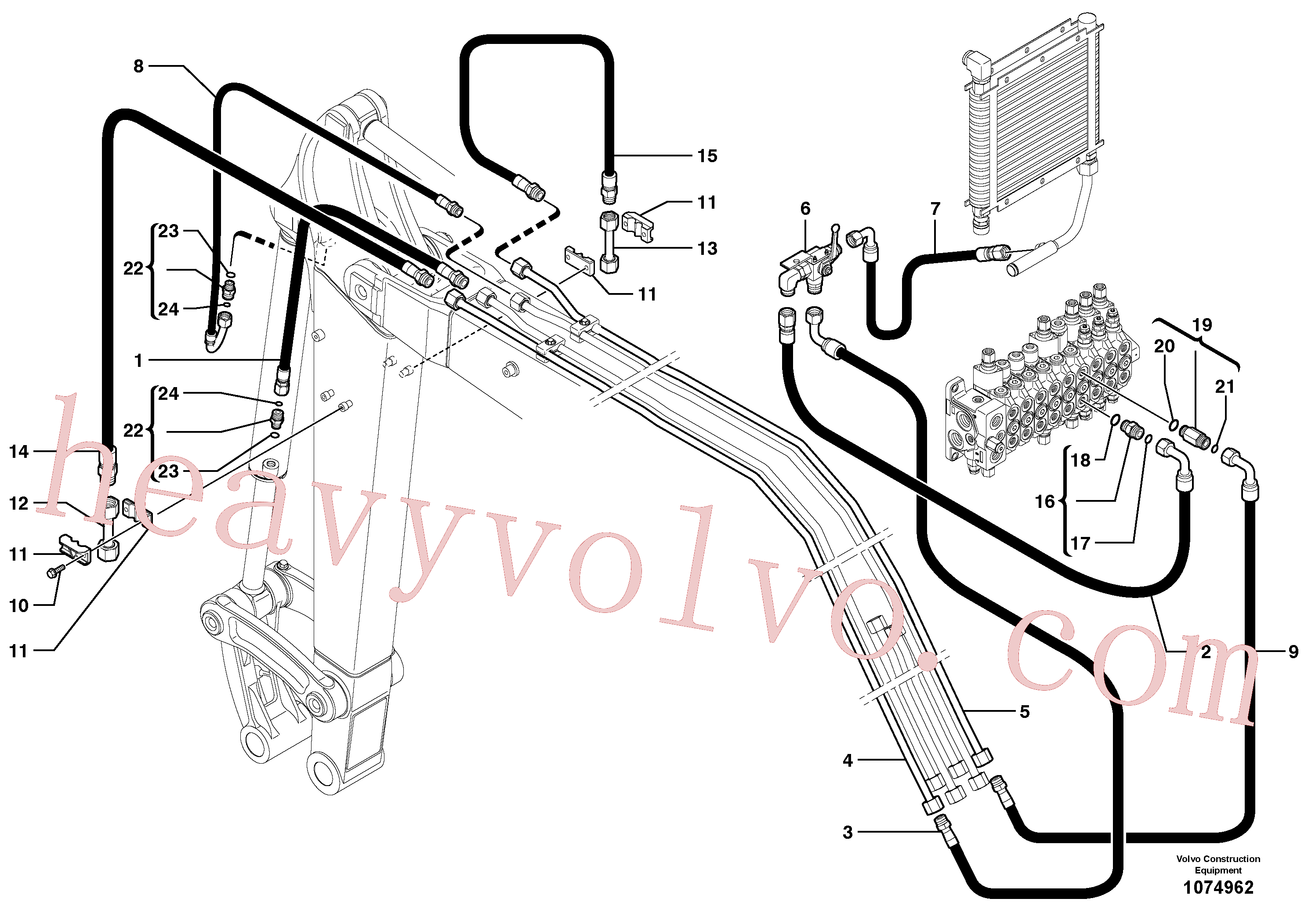 VOE936889 for Volvo Hydraulic circuit ( double-acting )(1074962 assembly)