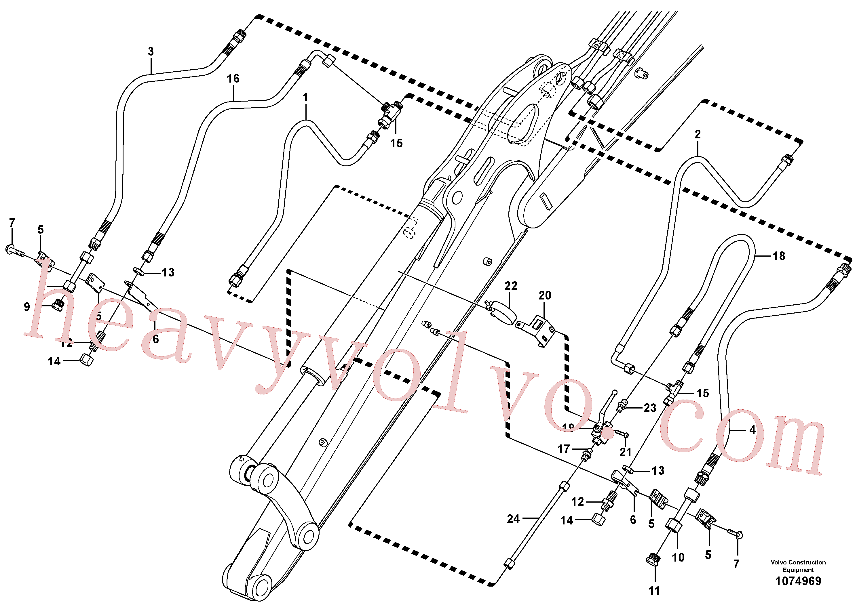 VOE11808936 for Volvo Working hydraulic, dipper arm(1074969 assembly)