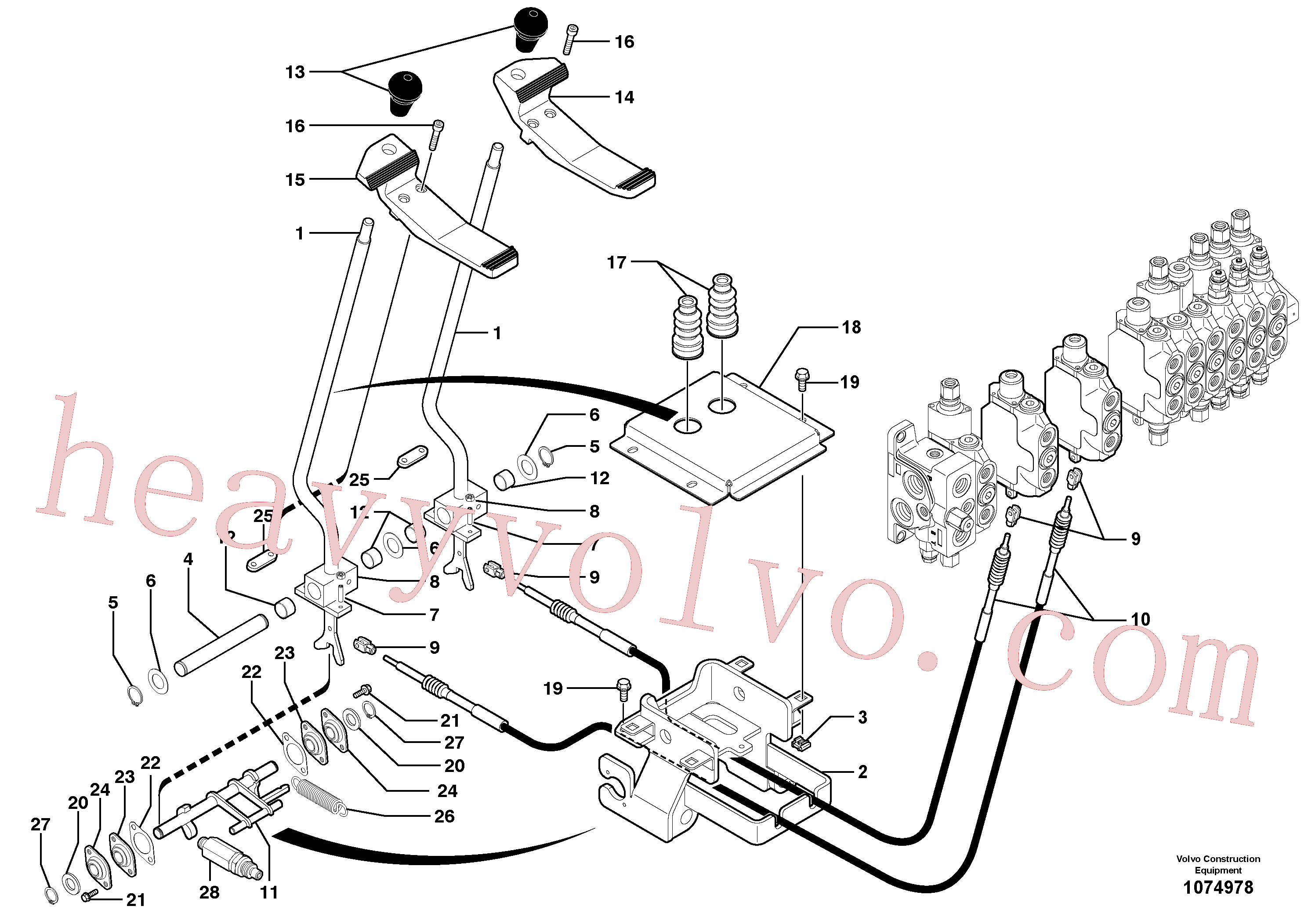 VOE11802566 for Volvo Control levers : travelling(1074978 assembly)