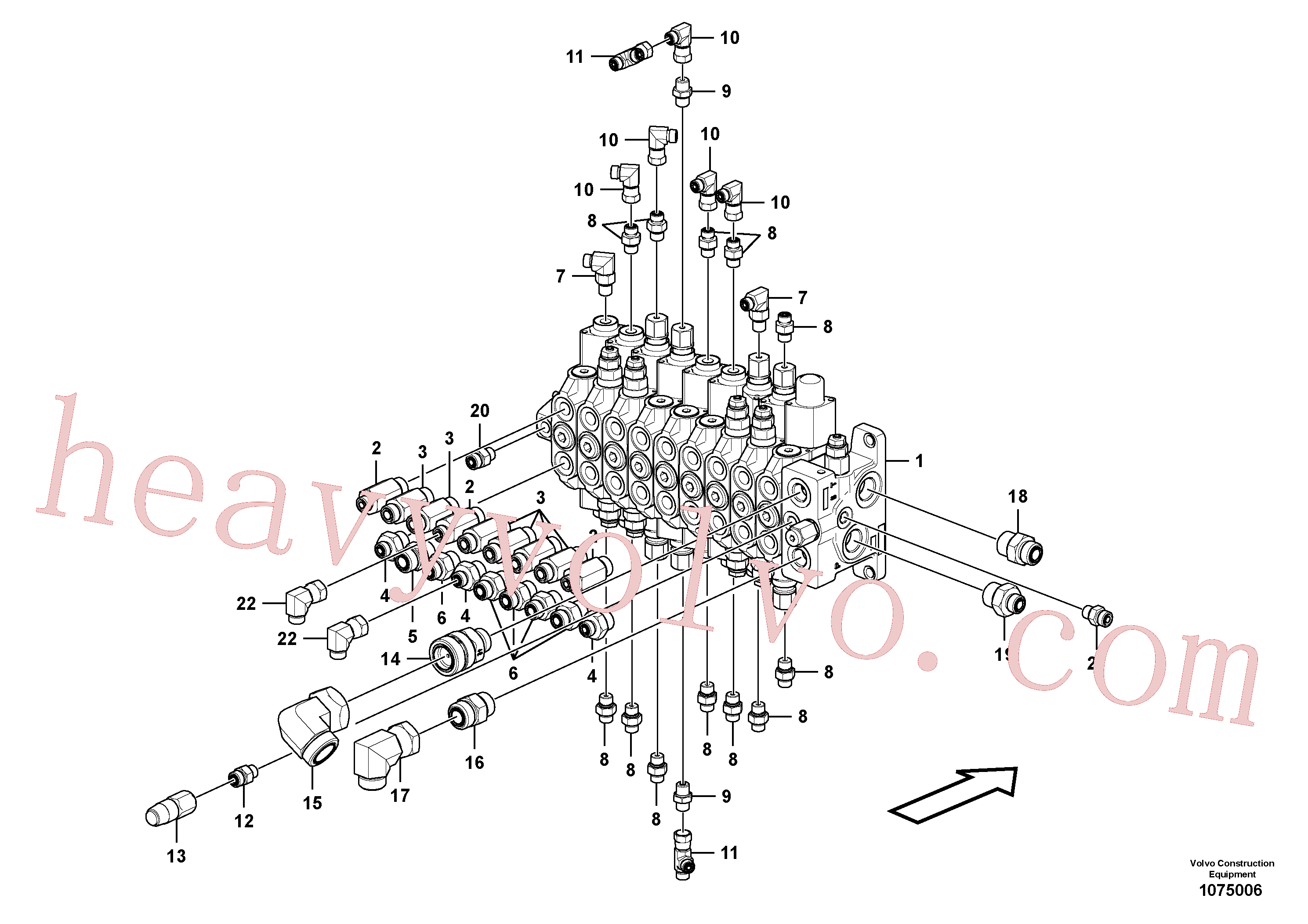 VOE15667246 for Volvo Control valve with fitting parts.(1075006 assembly)