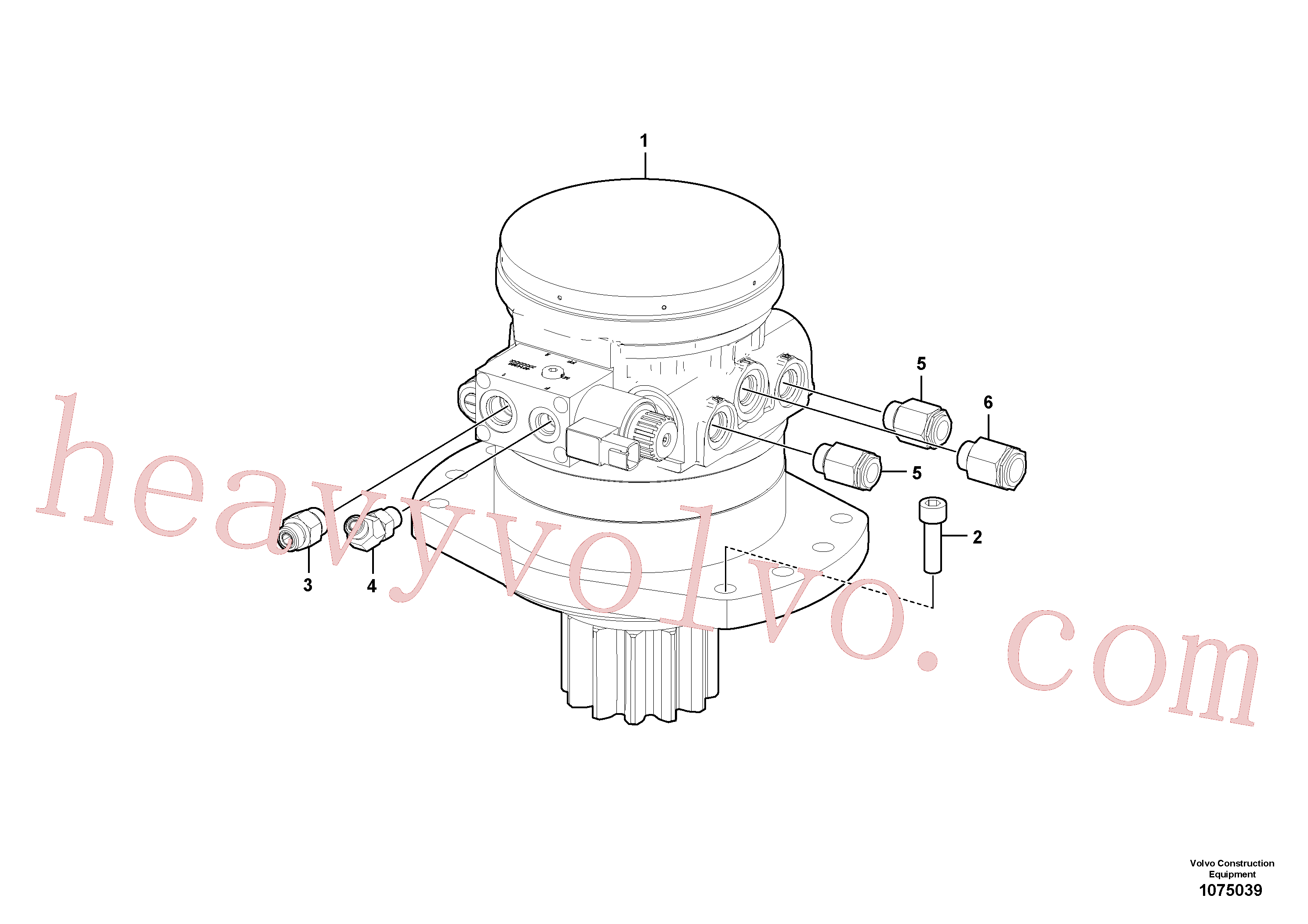 VOE17428389 for Volvo Swing motor with mounting parts(1075039 assembly)