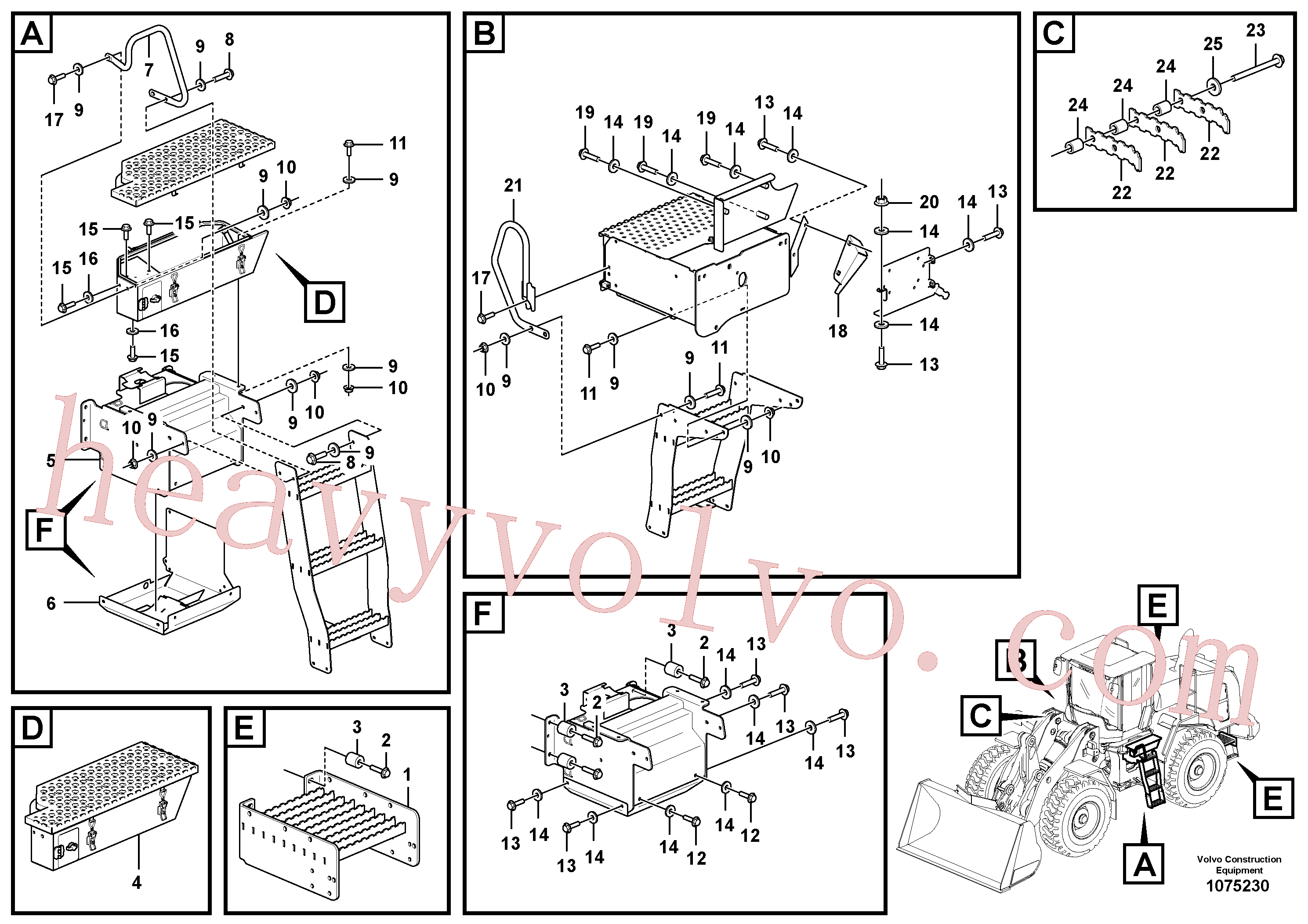 VOE60113121 for Volvo Foot step(1075230 assembly)