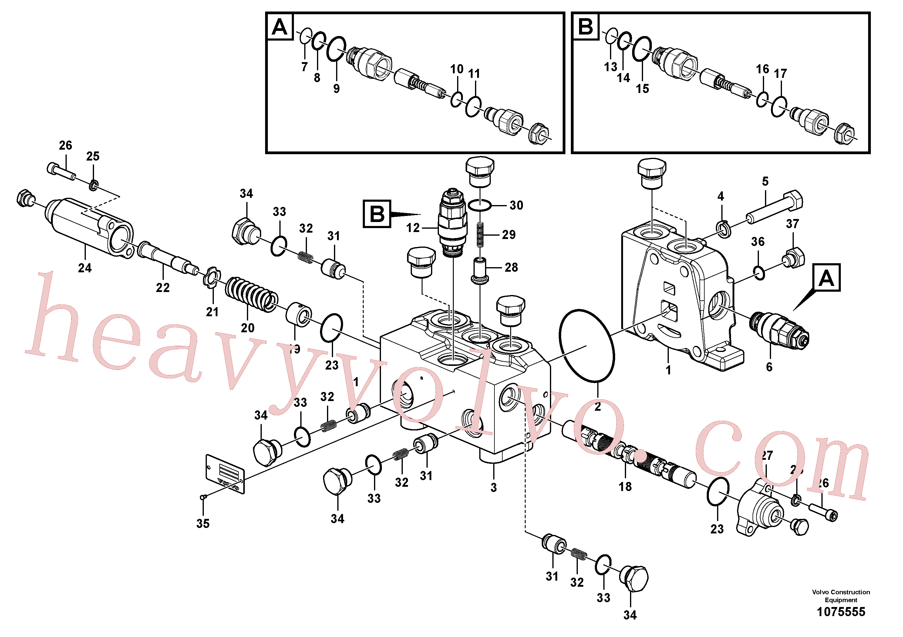 VOE14617938 for Volvo Control valve for rotator(1075555 assembly)