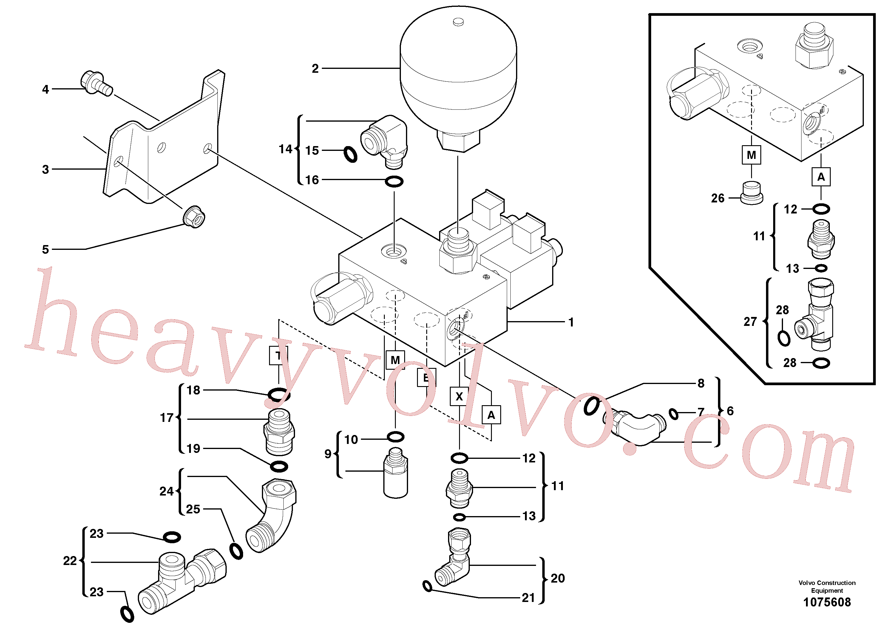 VOE11802725 for Volvo Electrovalve installation / Accumulator(1075608 assembly)