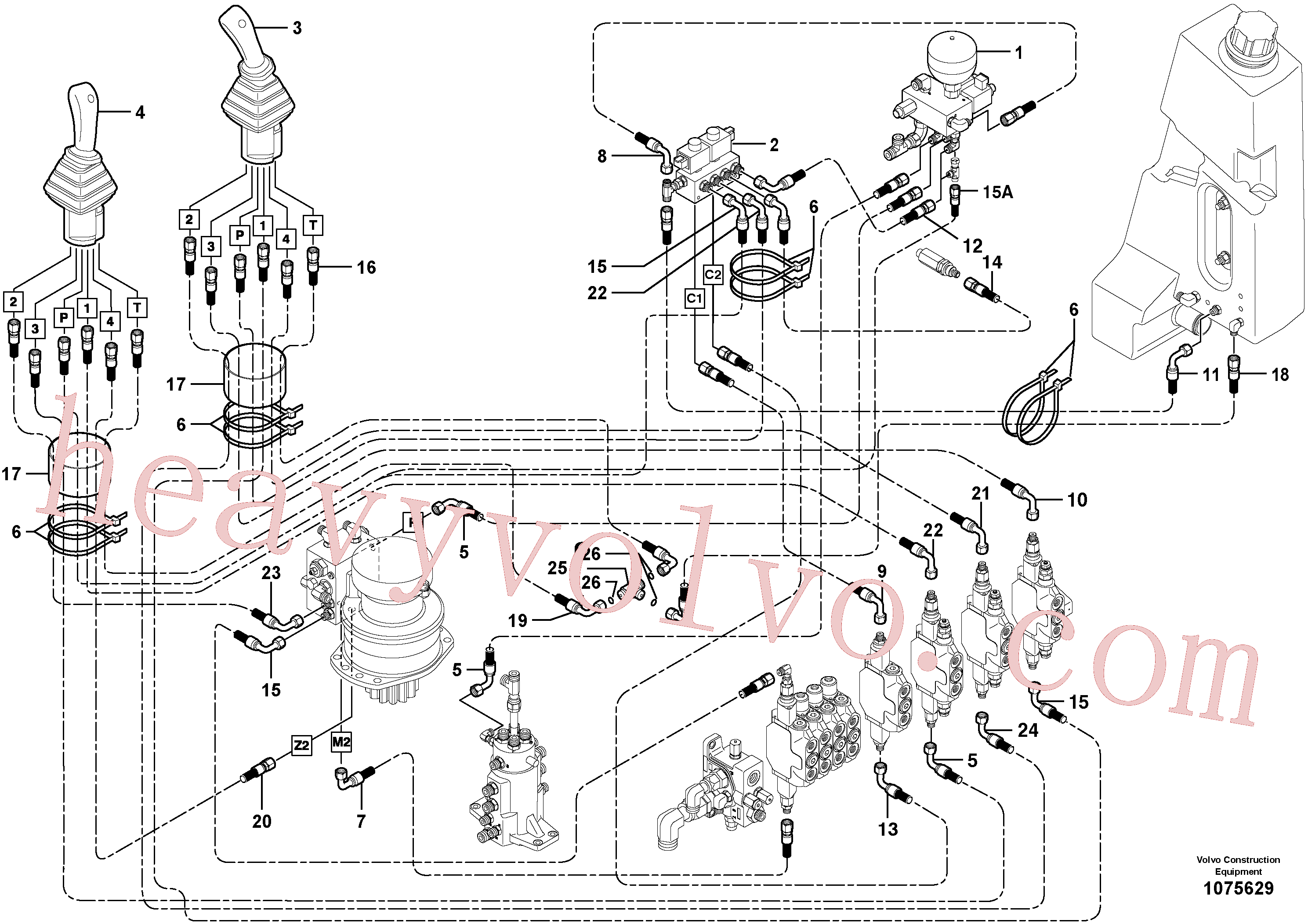 VOE936823 for Volvo Hydraulic circuit ( low pressure )(1075629 assembly)