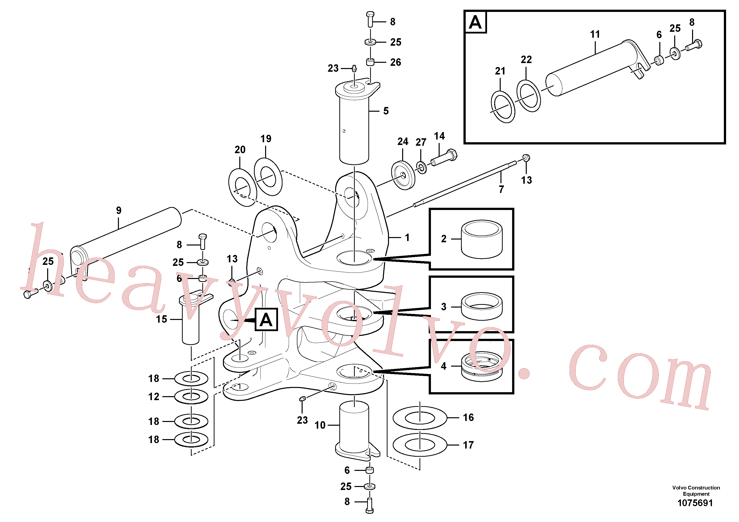 VOE11807471 for Volvo Pivot pin(1075691 assembly)