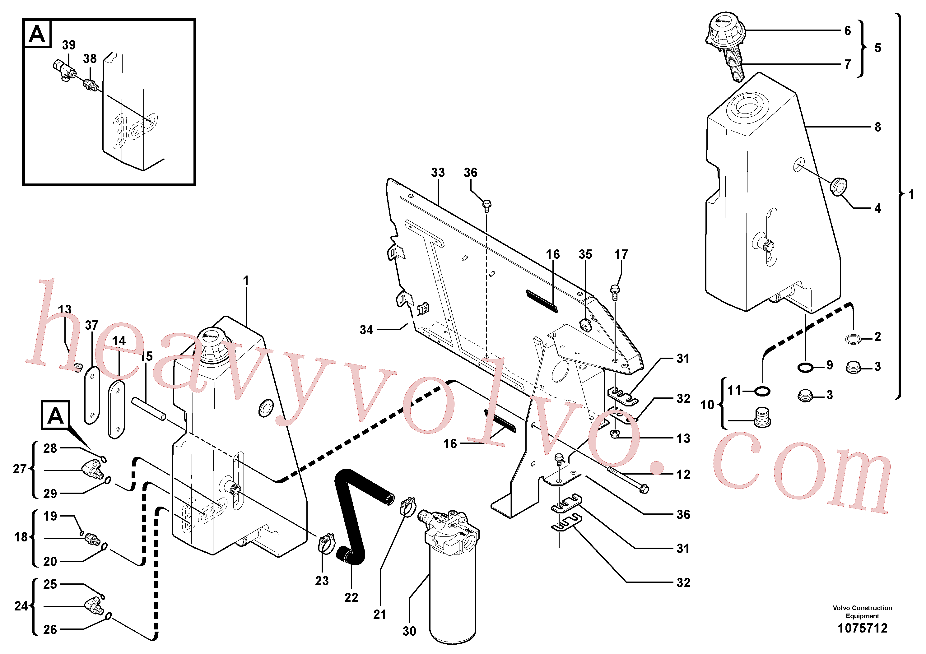 VOE11802340 for Volvo Hydraulic tank(1075712 assembly)