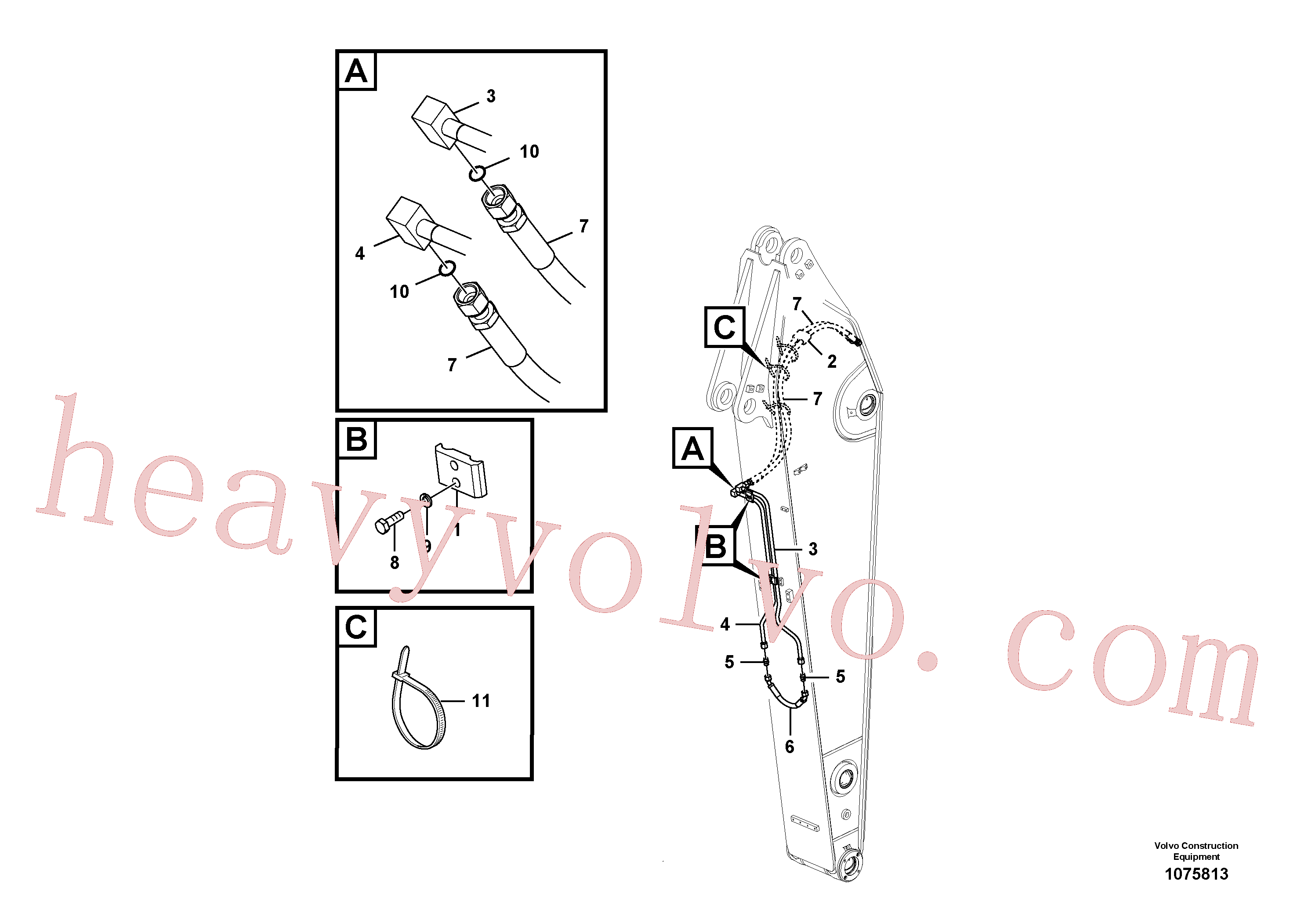 VOE14678058 for Volvo Working hydraulic, slope and rotator on dipper arm(1075813 assembly)