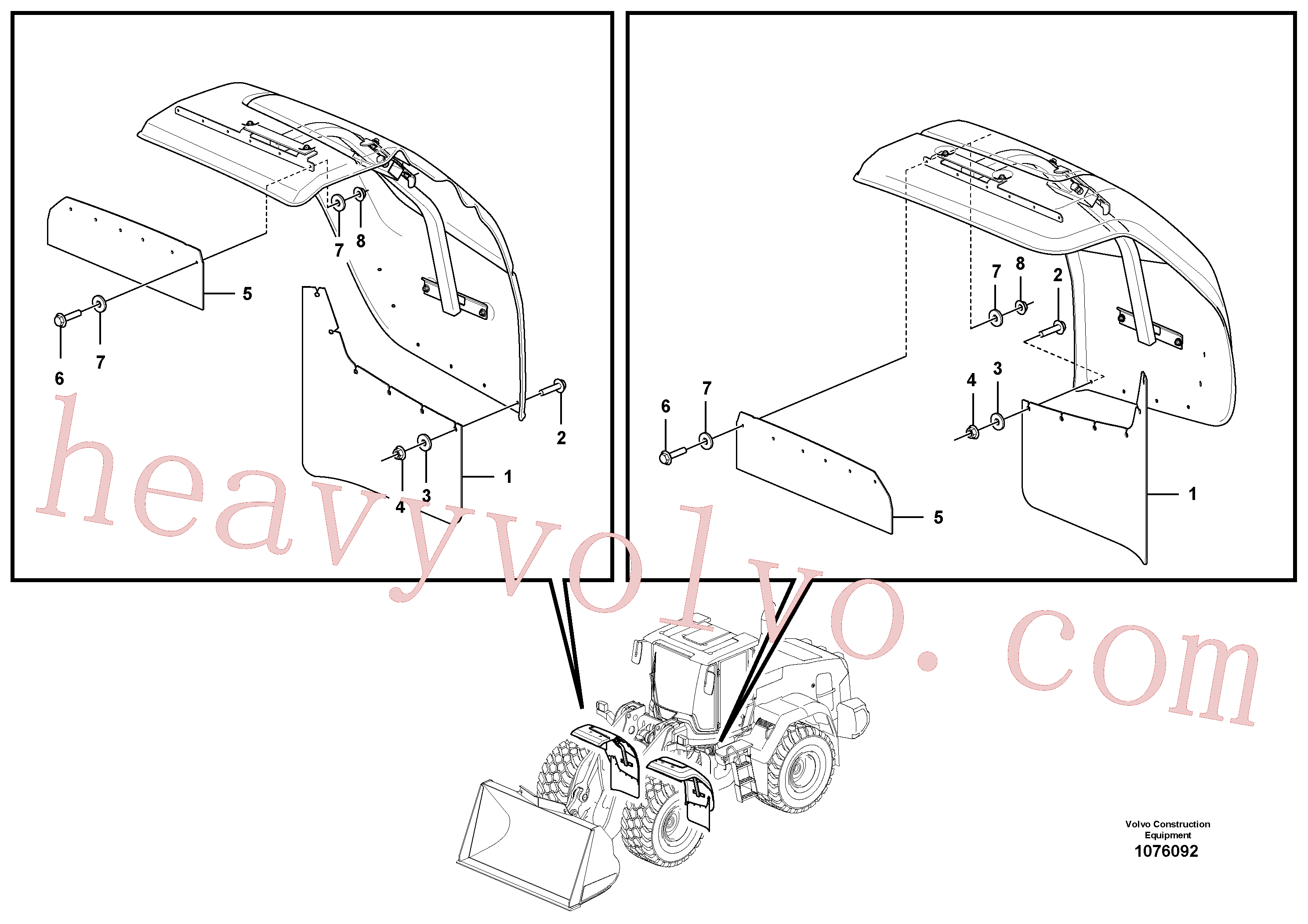 VOE60113166 for Volvo Mud guards, front.(1076092 assembly)