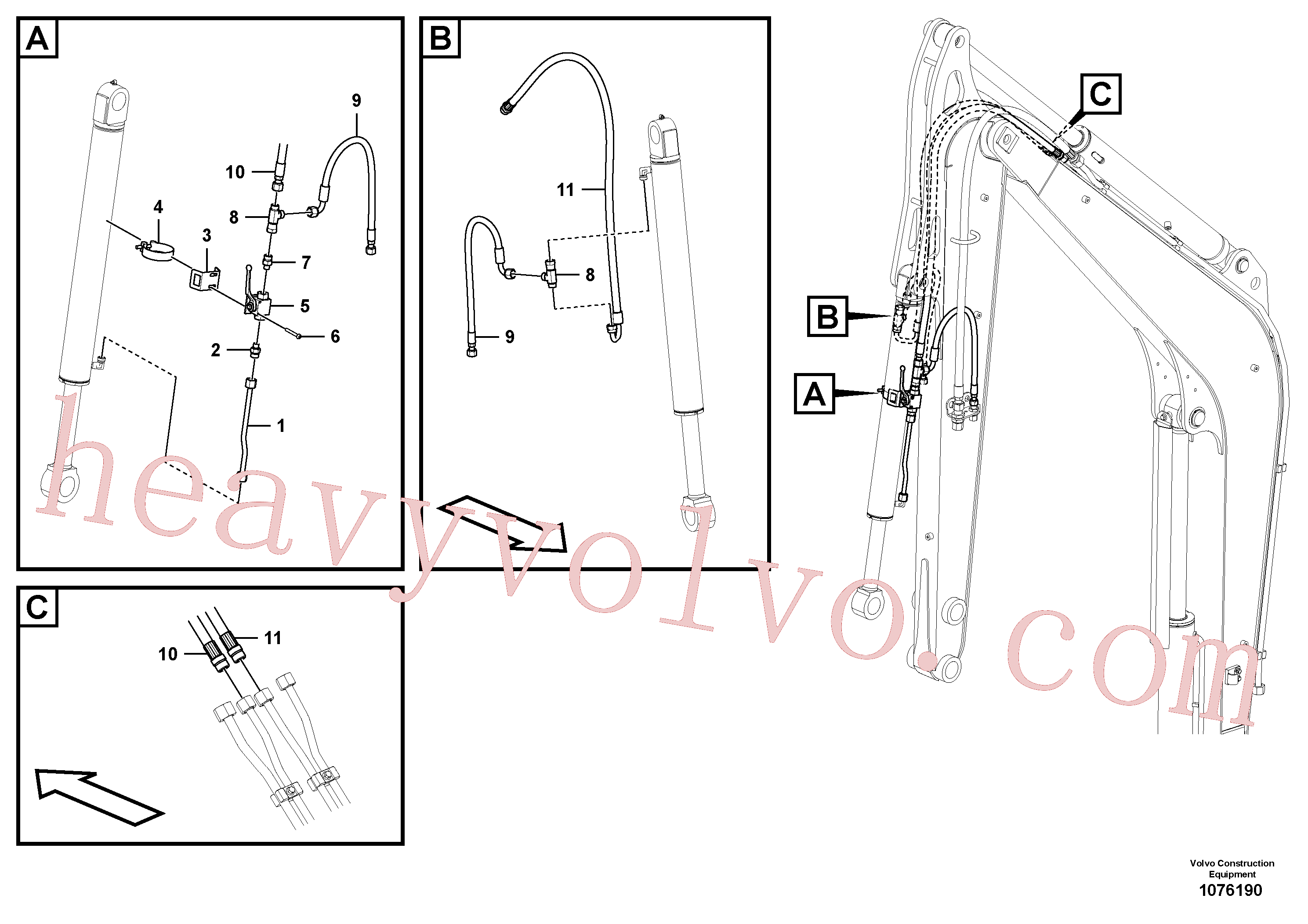 VOE15637275 for Volvo Working hydraulic, dipper arm(1076190 assembly)