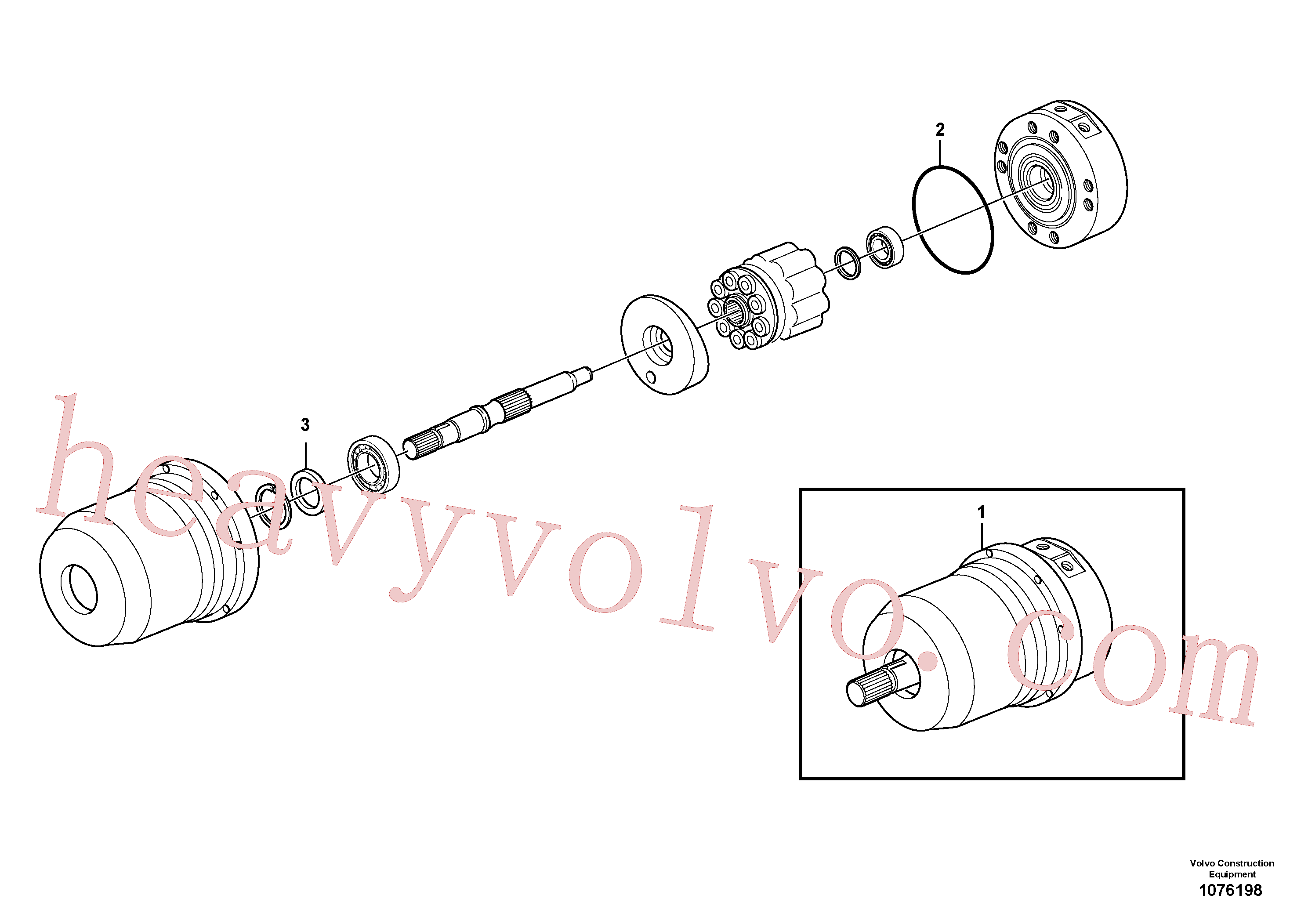 VOE17201099 for Volvo Hydraulic motor(1076198 assembly)