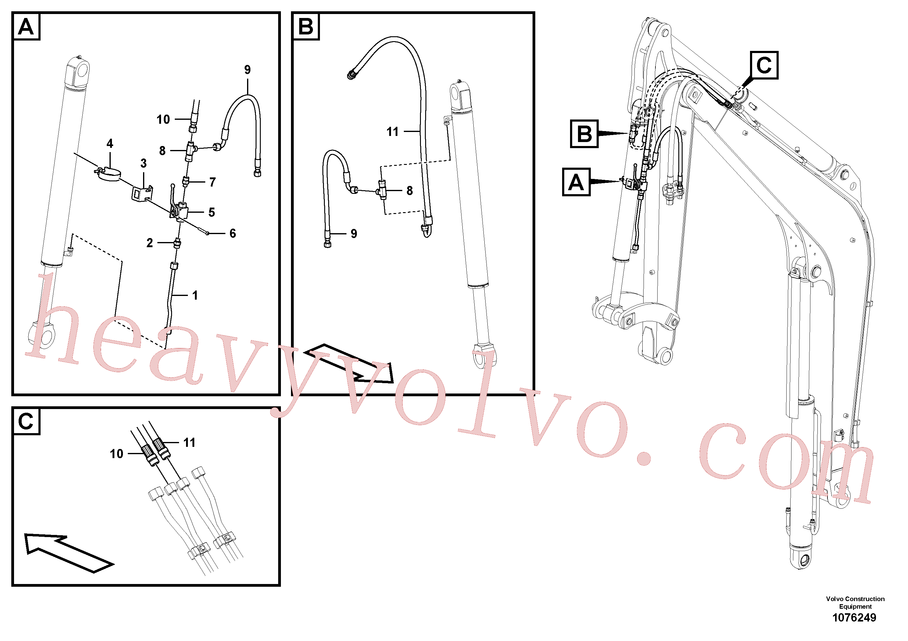 VOE15637275 for Volvo Working hydraulic, dipper arm(1076249 assembly)