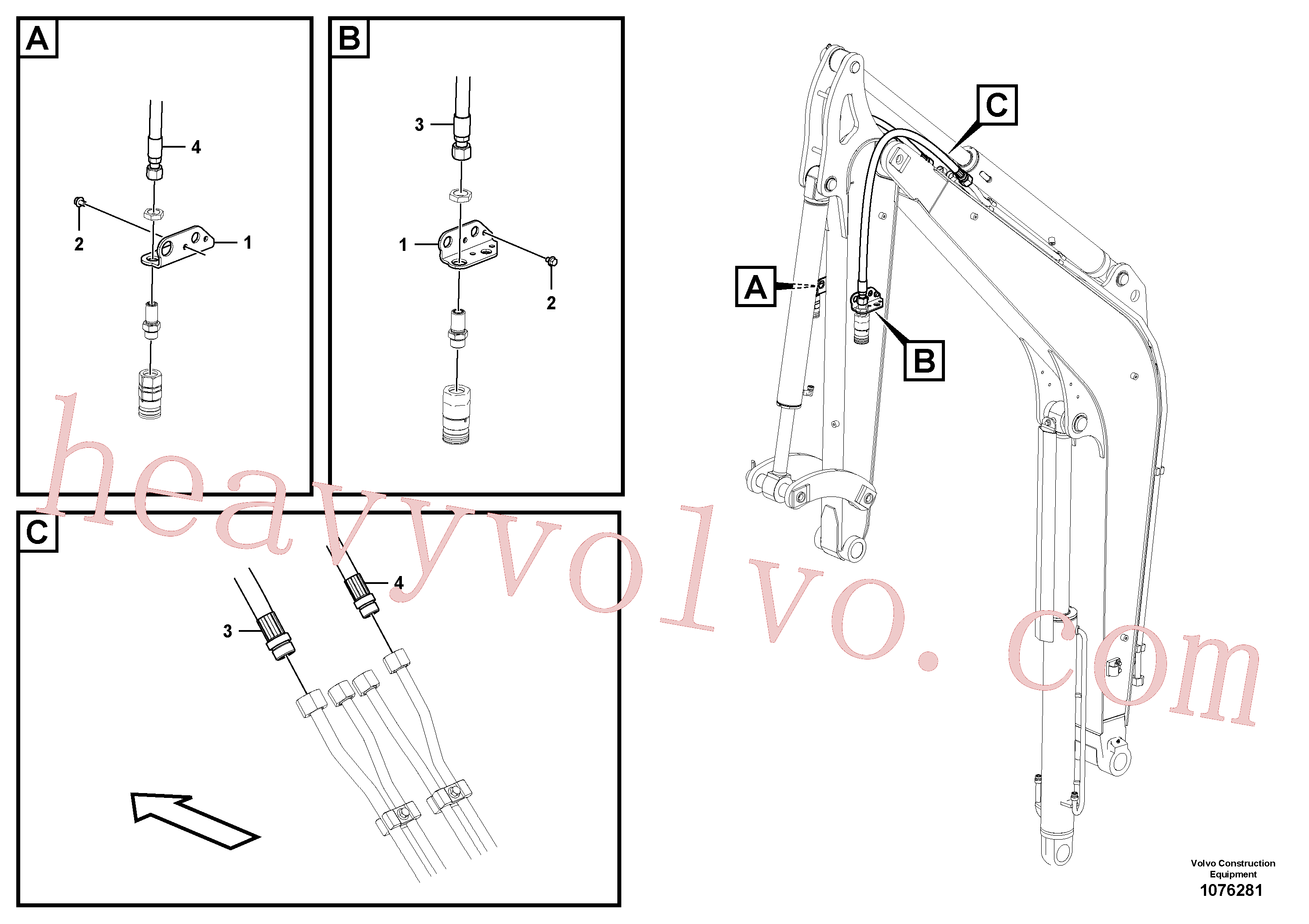 VOE15687899 for Volvo Working hydraulic, dipper arm(1076281 assembly)