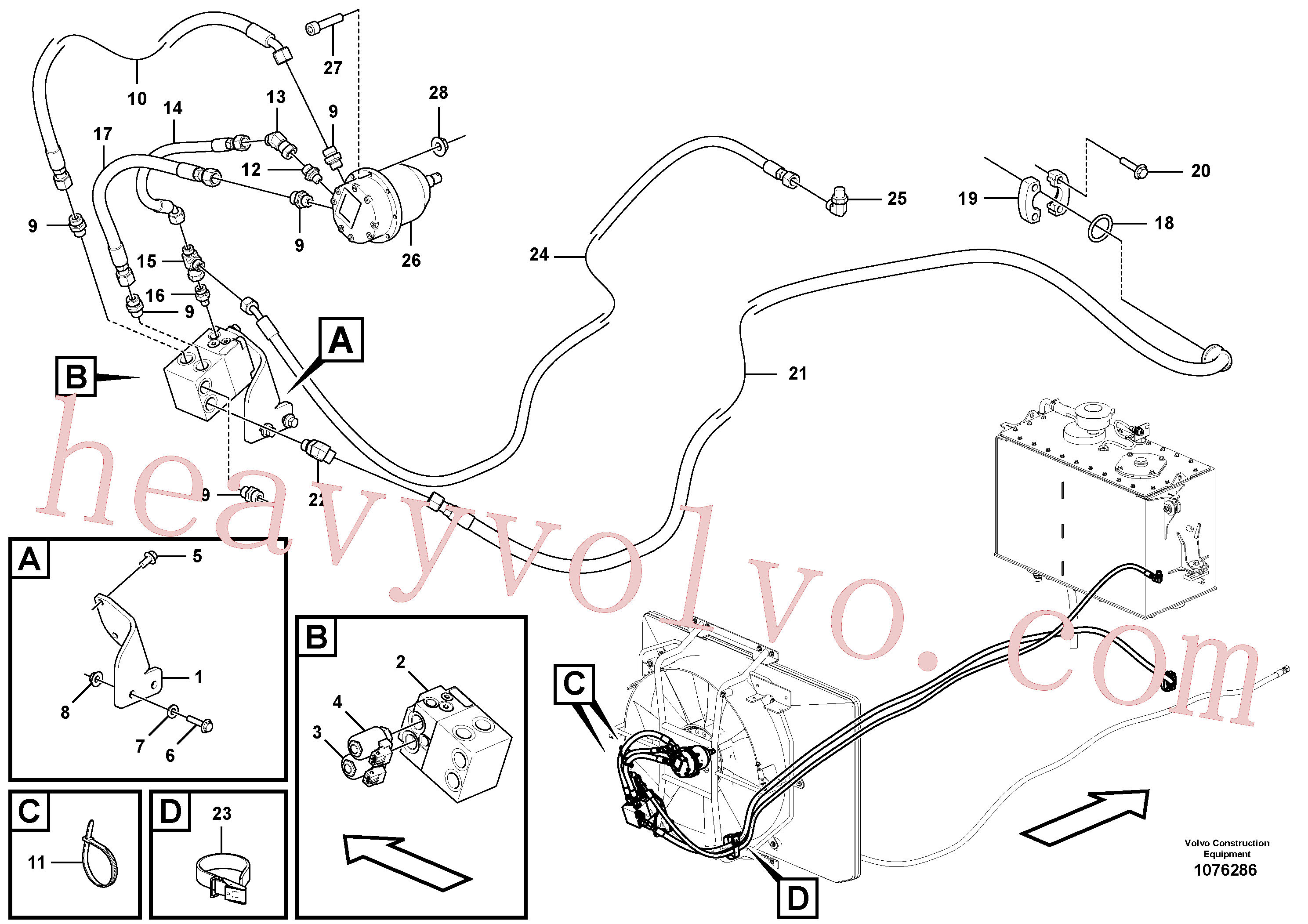 VOE11709808 for Volvo Hoses to fan drive(1076286 assembly)