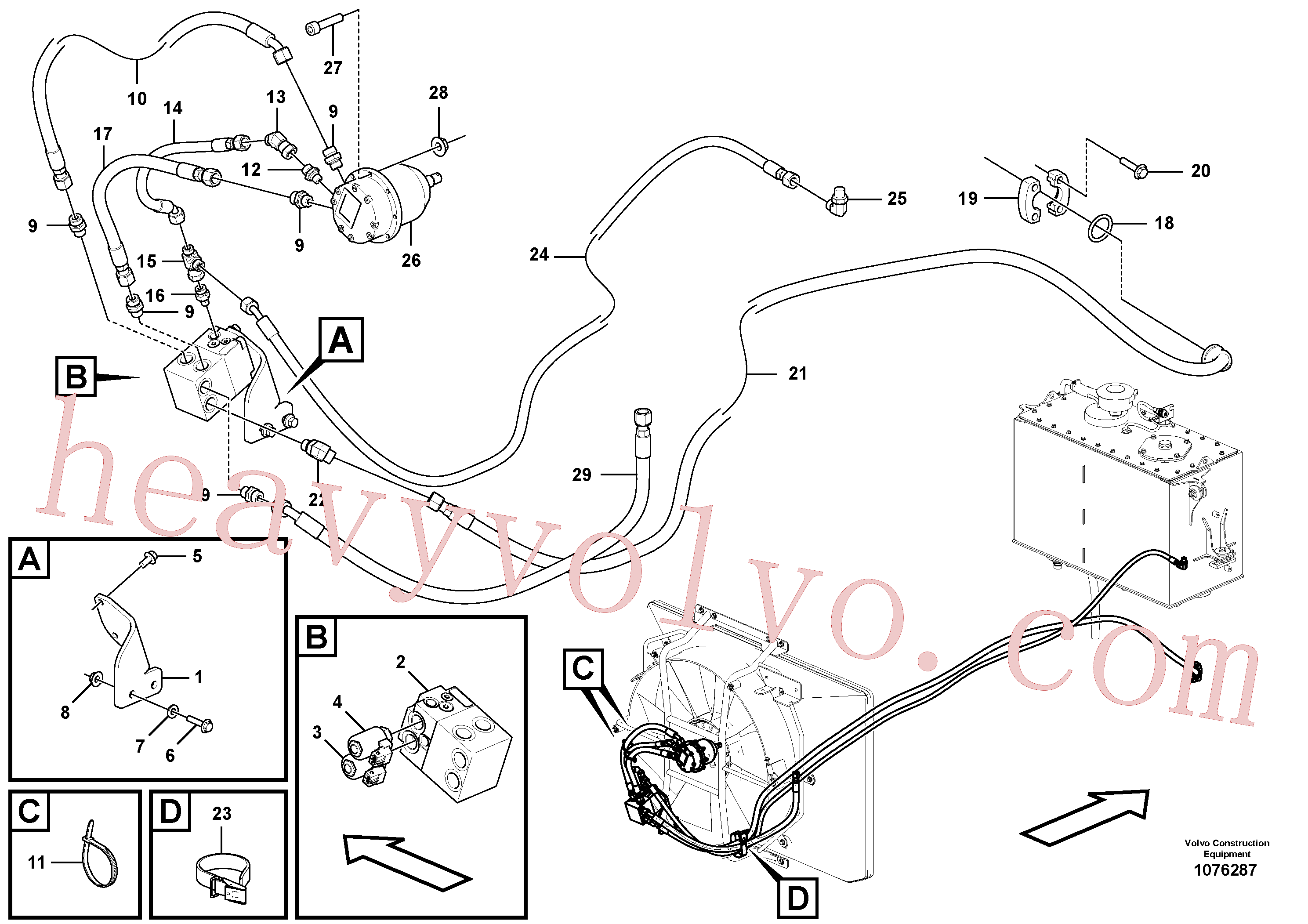 VOE60113166 for Volvo Hoses to fan drive(1076287 assembly)