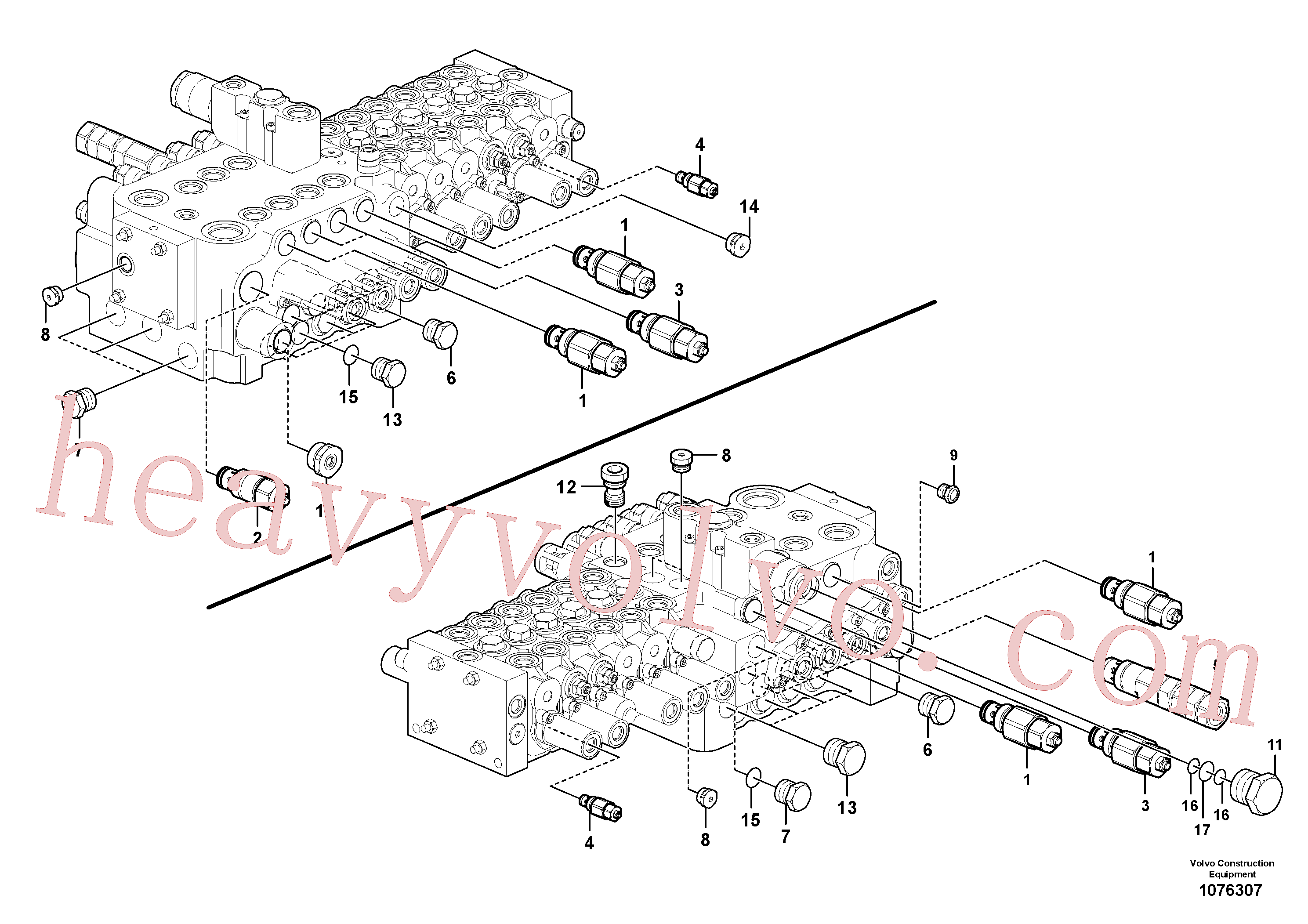 VOE14667610 for Volvo Main control valve(1076307 assembly)