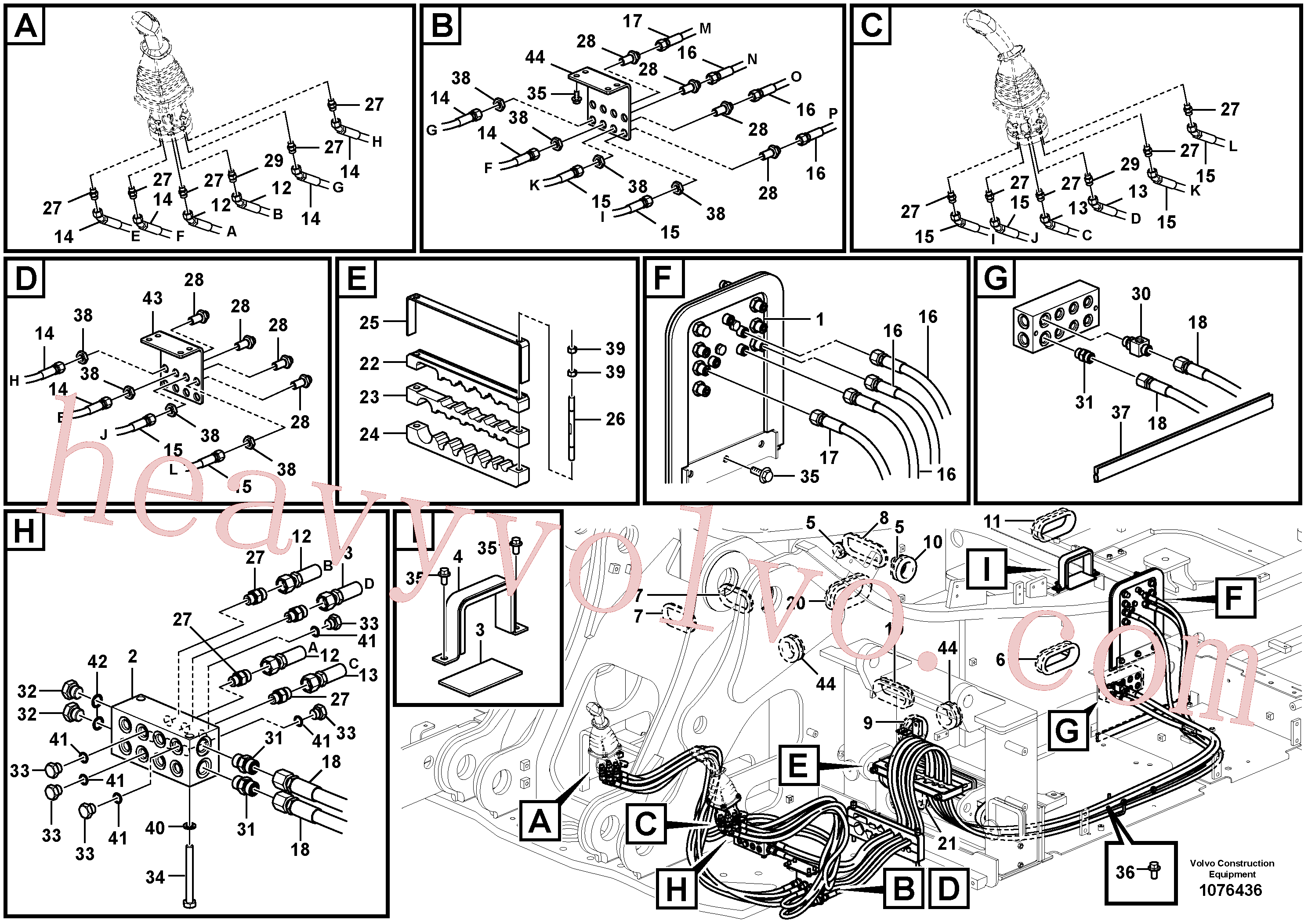 VOE14595253 for Volvo Servo system, control valve to remote control valve(1076436 assembly)