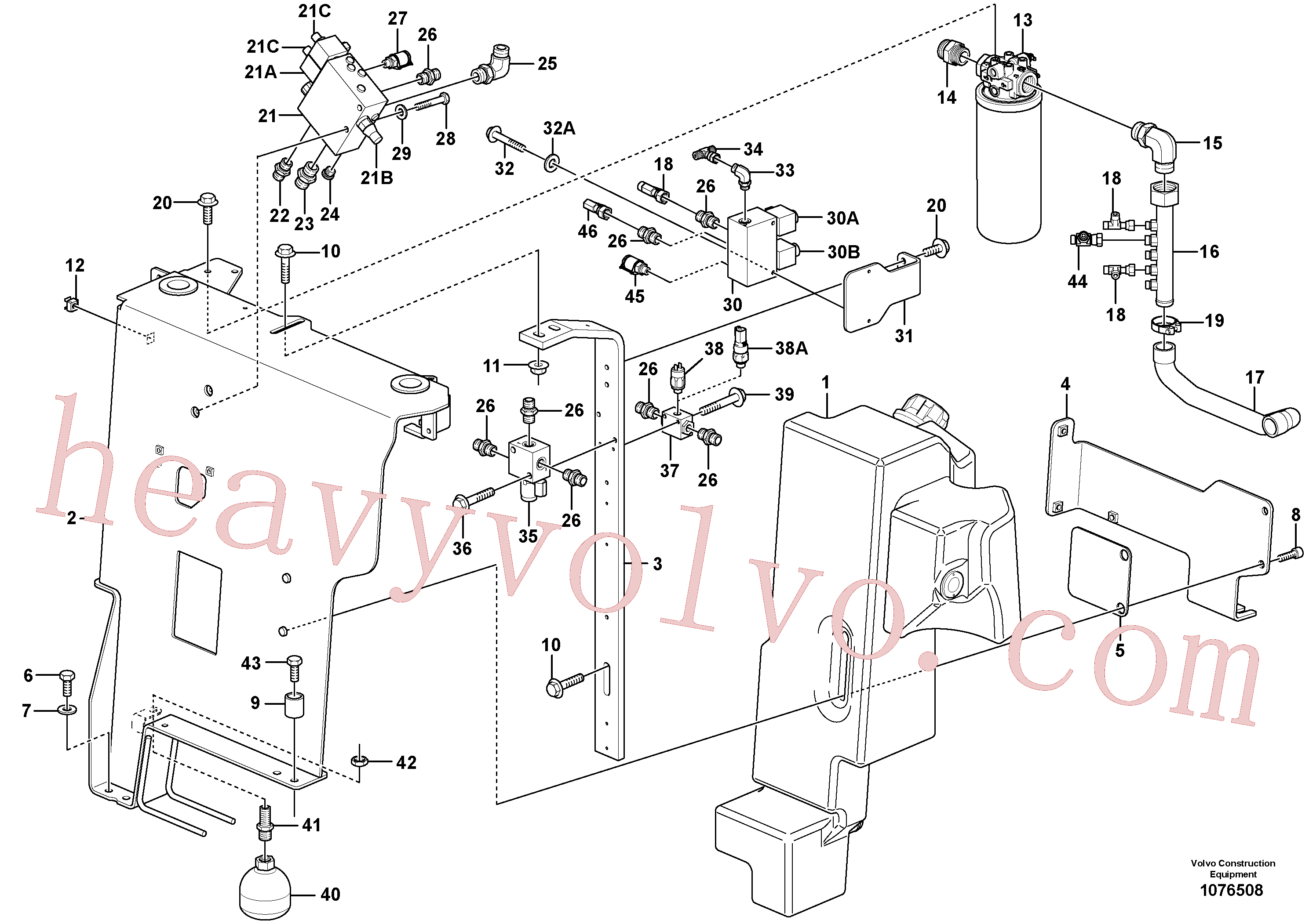 VOE938149 for Volvo Hydraulic oil tank, with fitting parts(1076508 assembly)