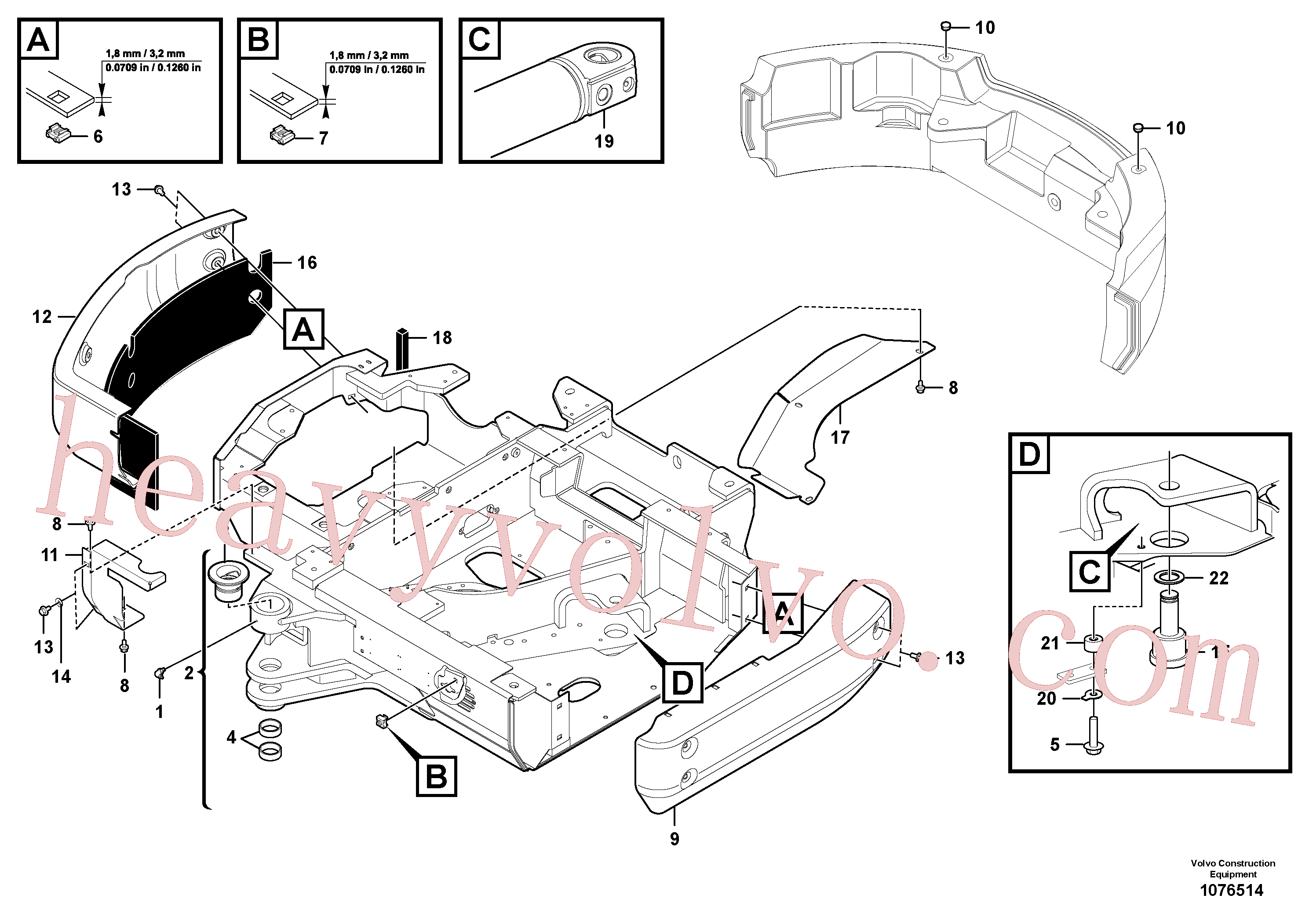 VOE11800608 for Volvo Superstructure(1076514 assembly)