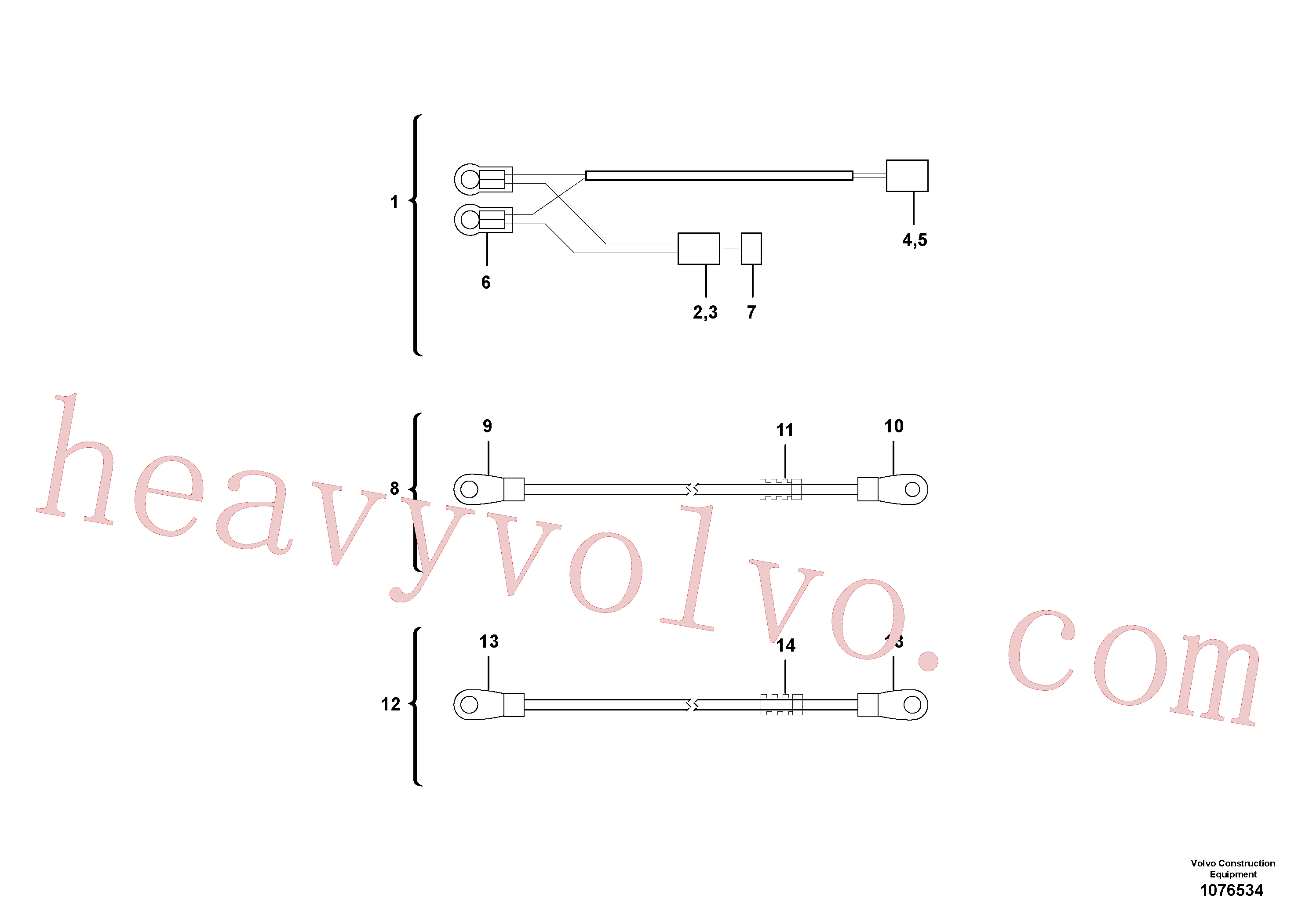 VOE11428051 for Volvo Cable harness, electrical relay(1076534 assembly)