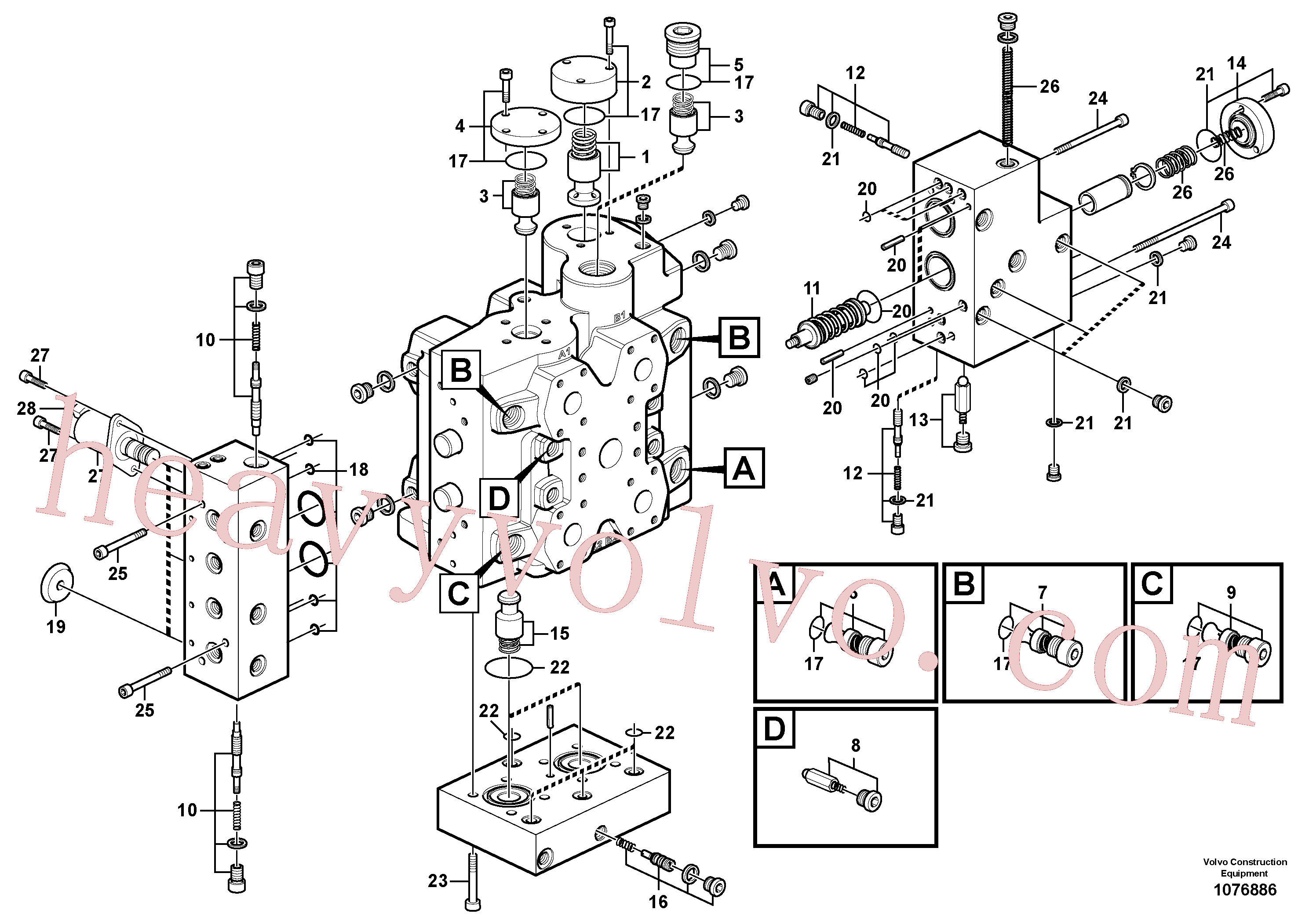 VOE15016962 for Volvo Control valve(1076886 assembly)