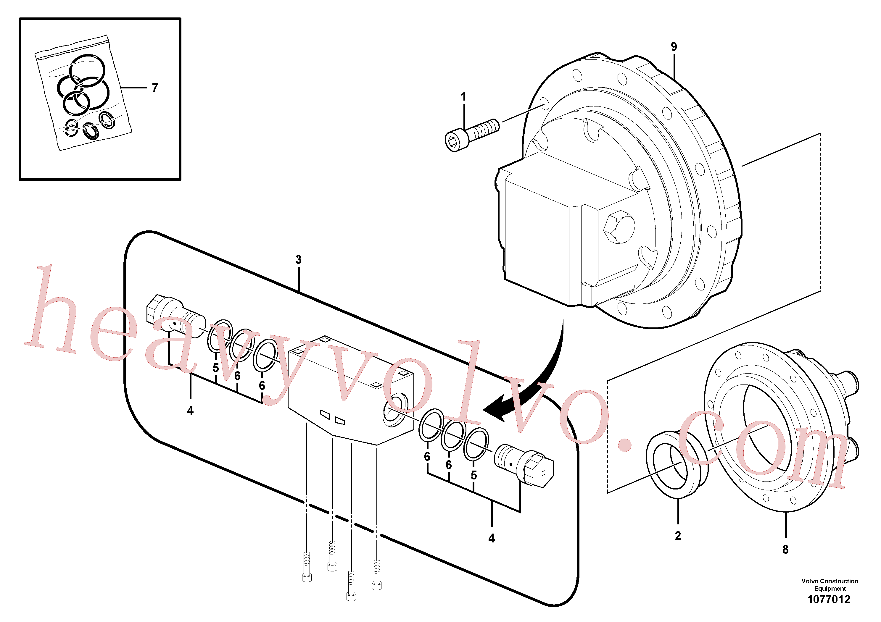 VOE14528758 for Volvo Travel motor(1077012 assembly)