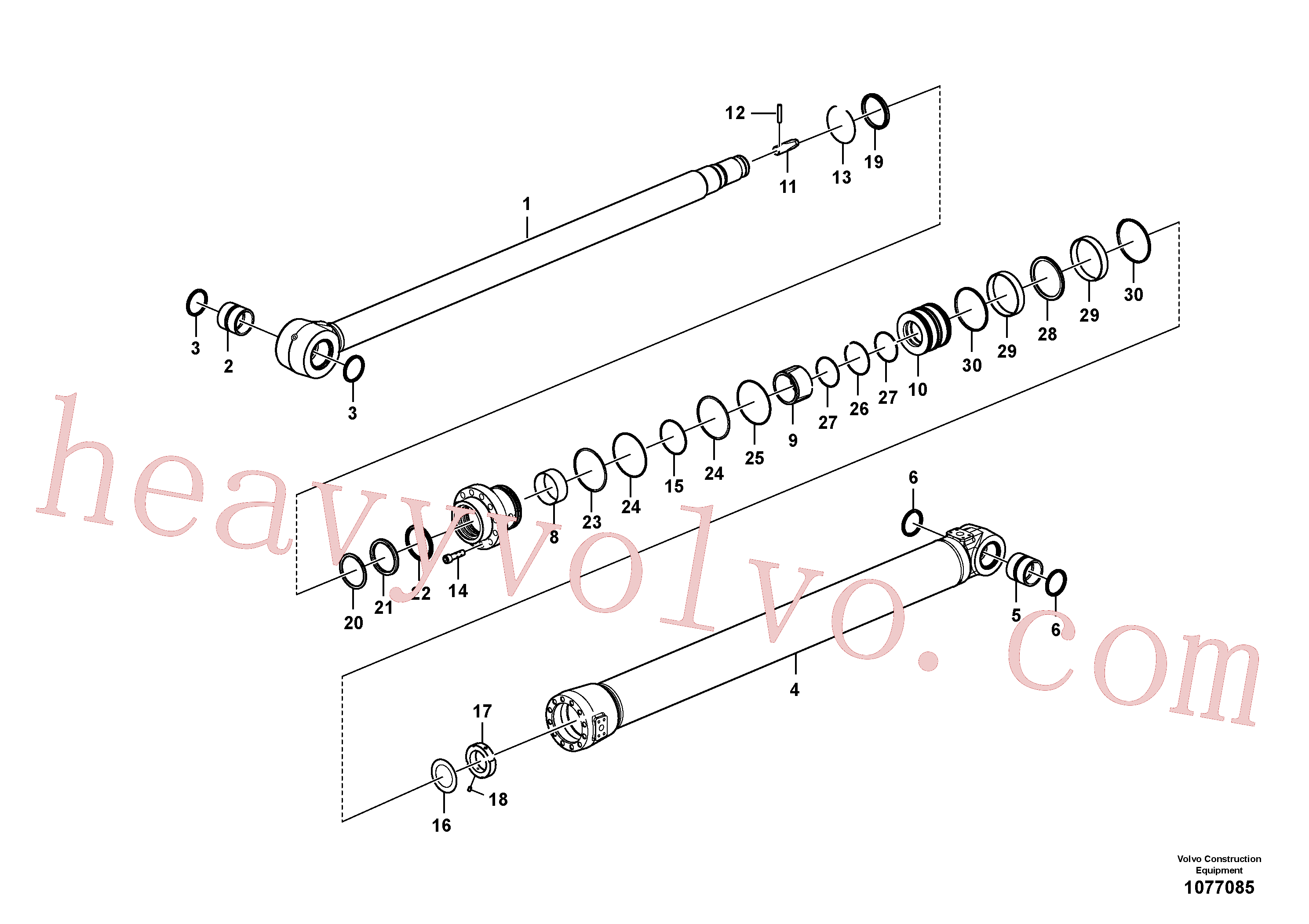 VOE14550728 for Volvo Dipper arm cylinder(1077085 assembly)