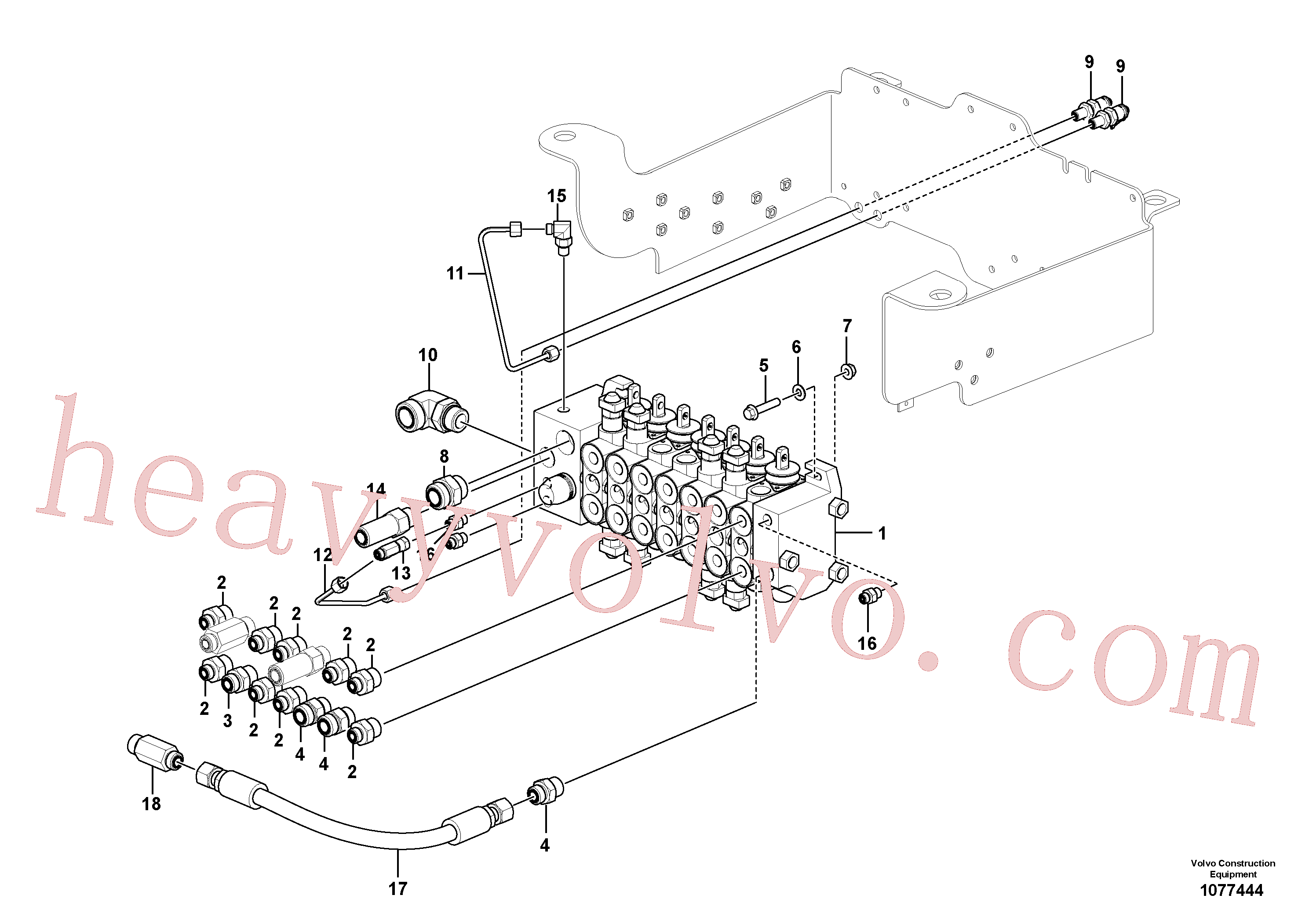 VOE938149 for Volvo Valve body with fitting parts(1077444 assembly)