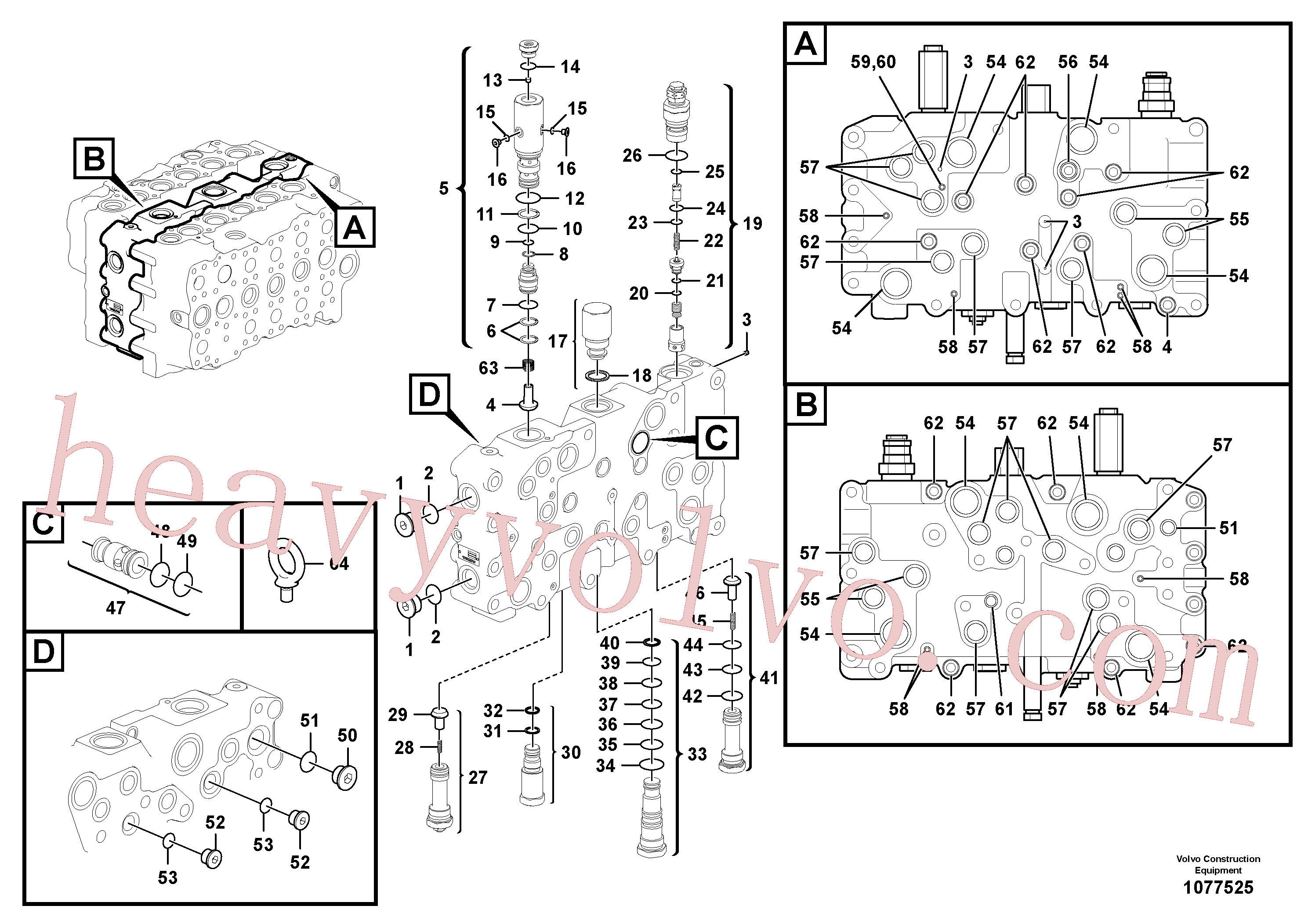 VOE14557147 for Volvo Main control valve(1077525 assembly)