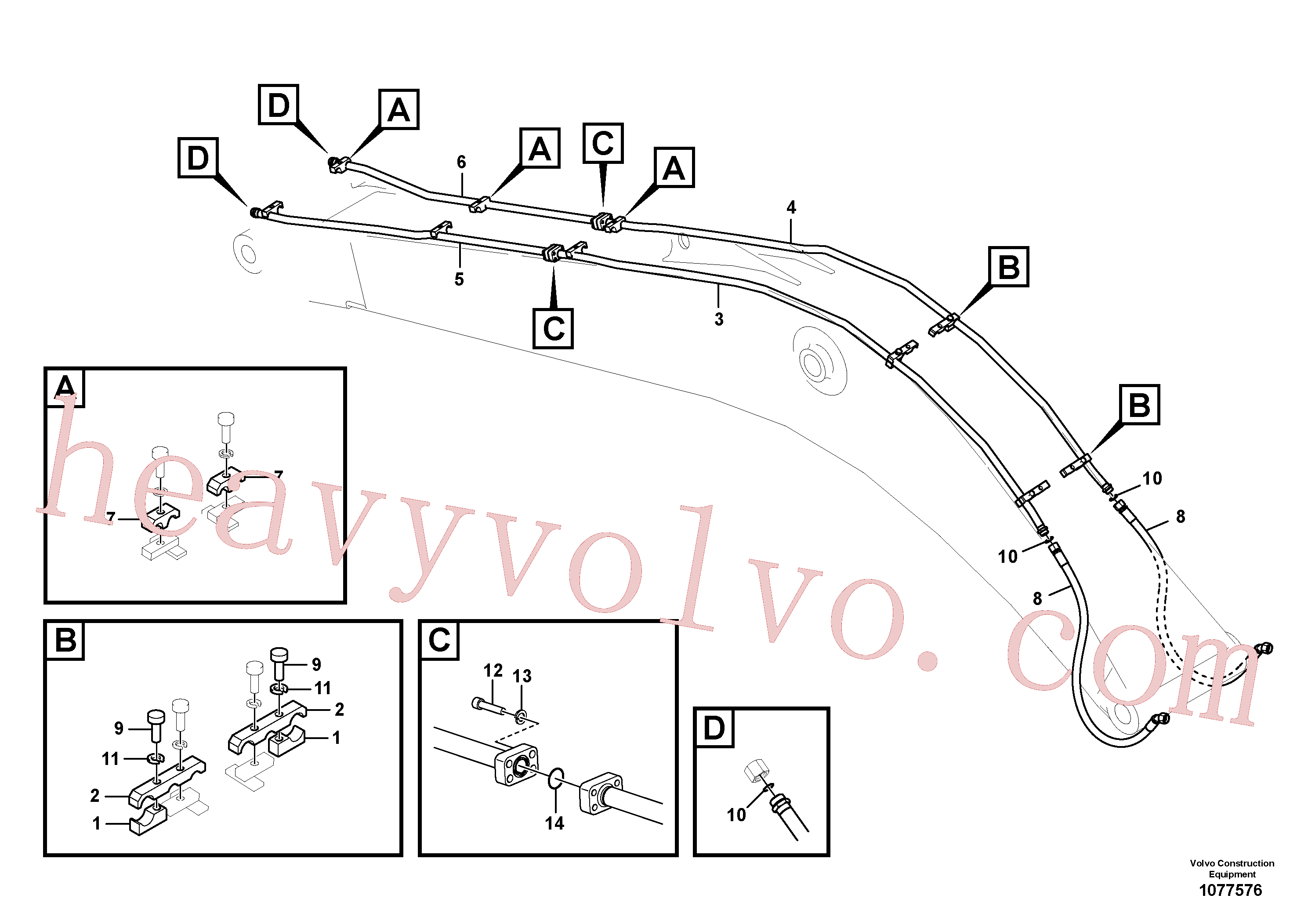 VOE14617249 for Volvo Working hydraulic, hammer and shear for boom(1077576 assembly)