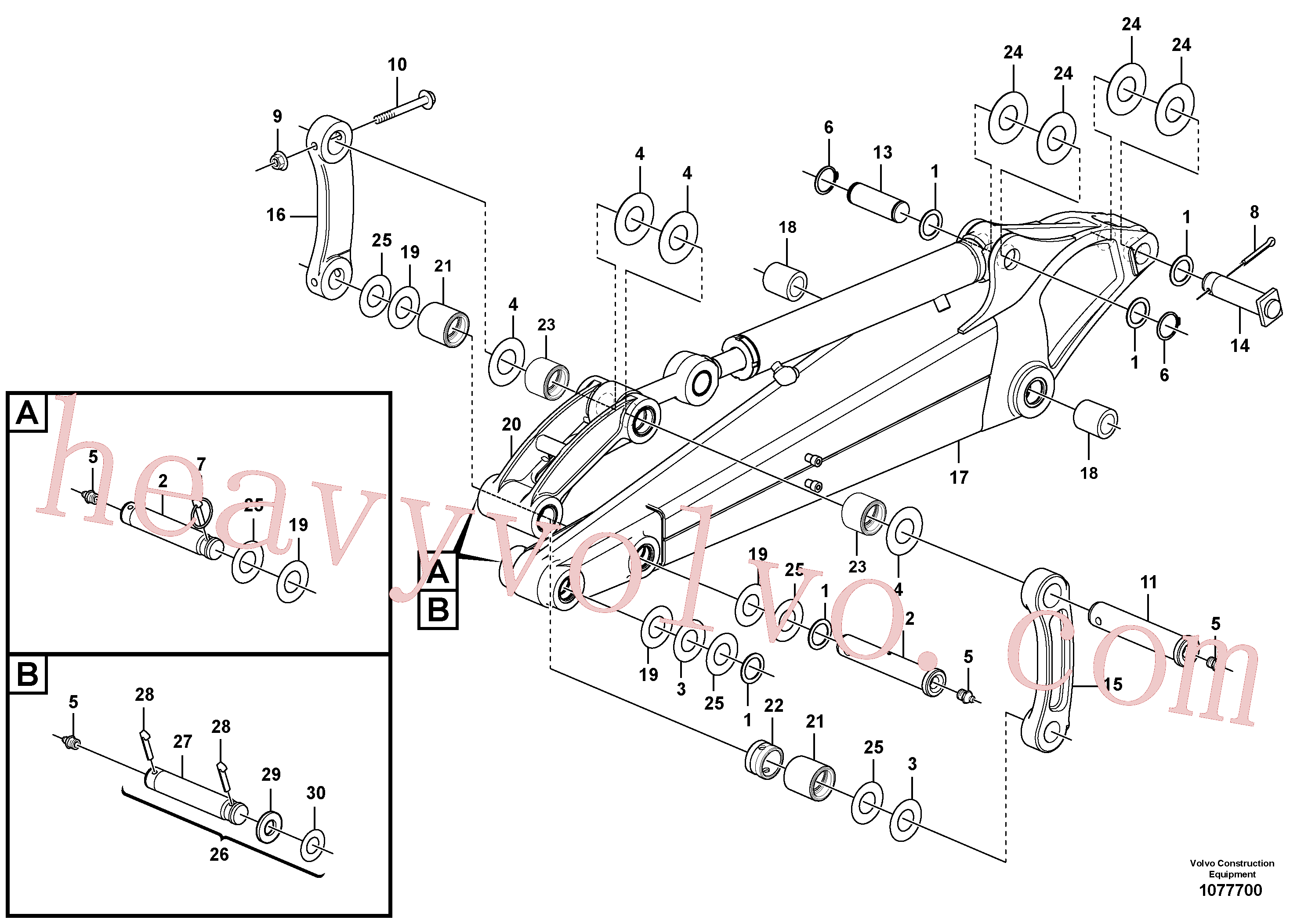 VOE11802238 for Volvo Dipper arm(1077700 assembly)