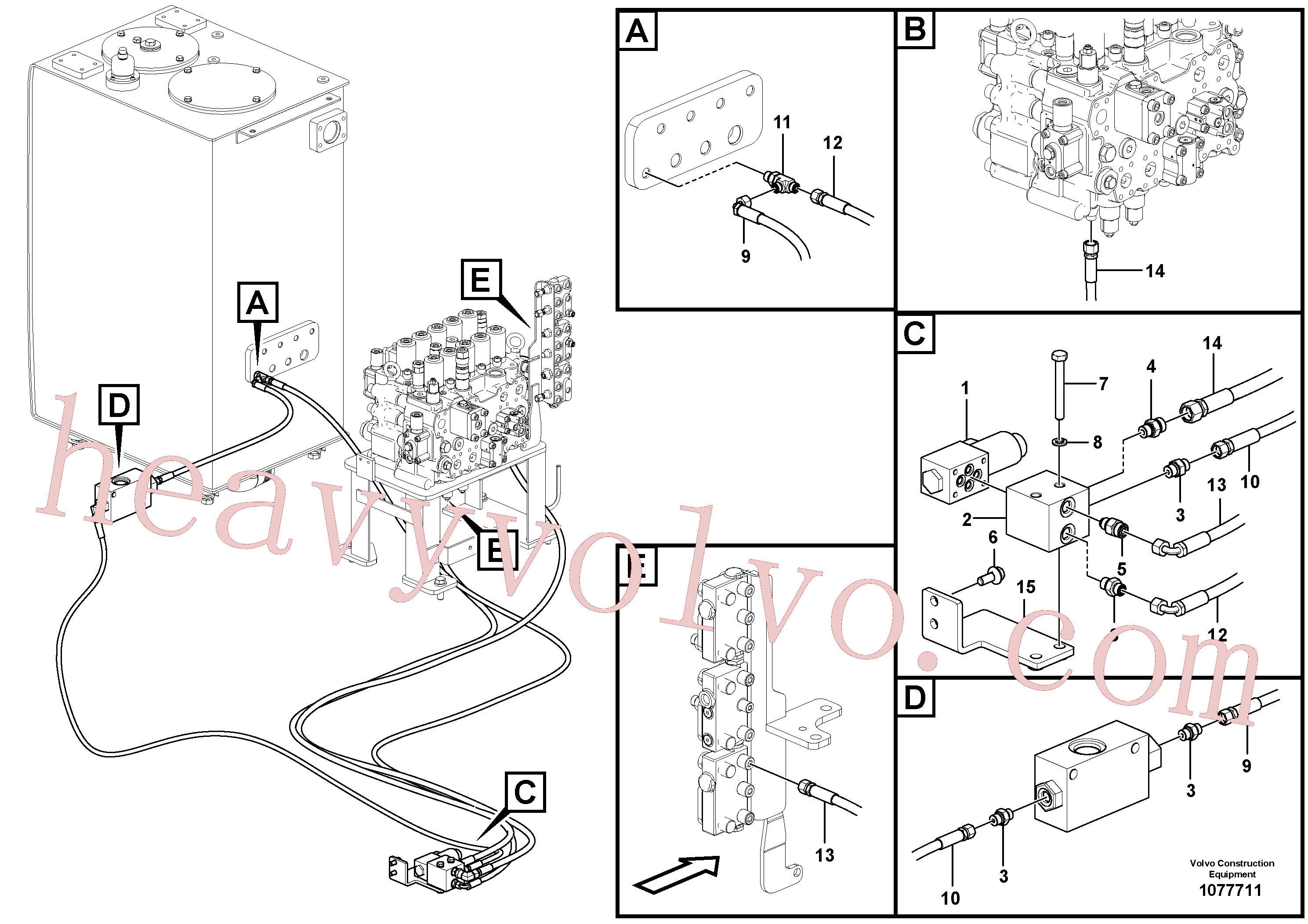 VOE937585 for Volvo Servo system, control valve to remote control valve pedal(1077711 assembly)