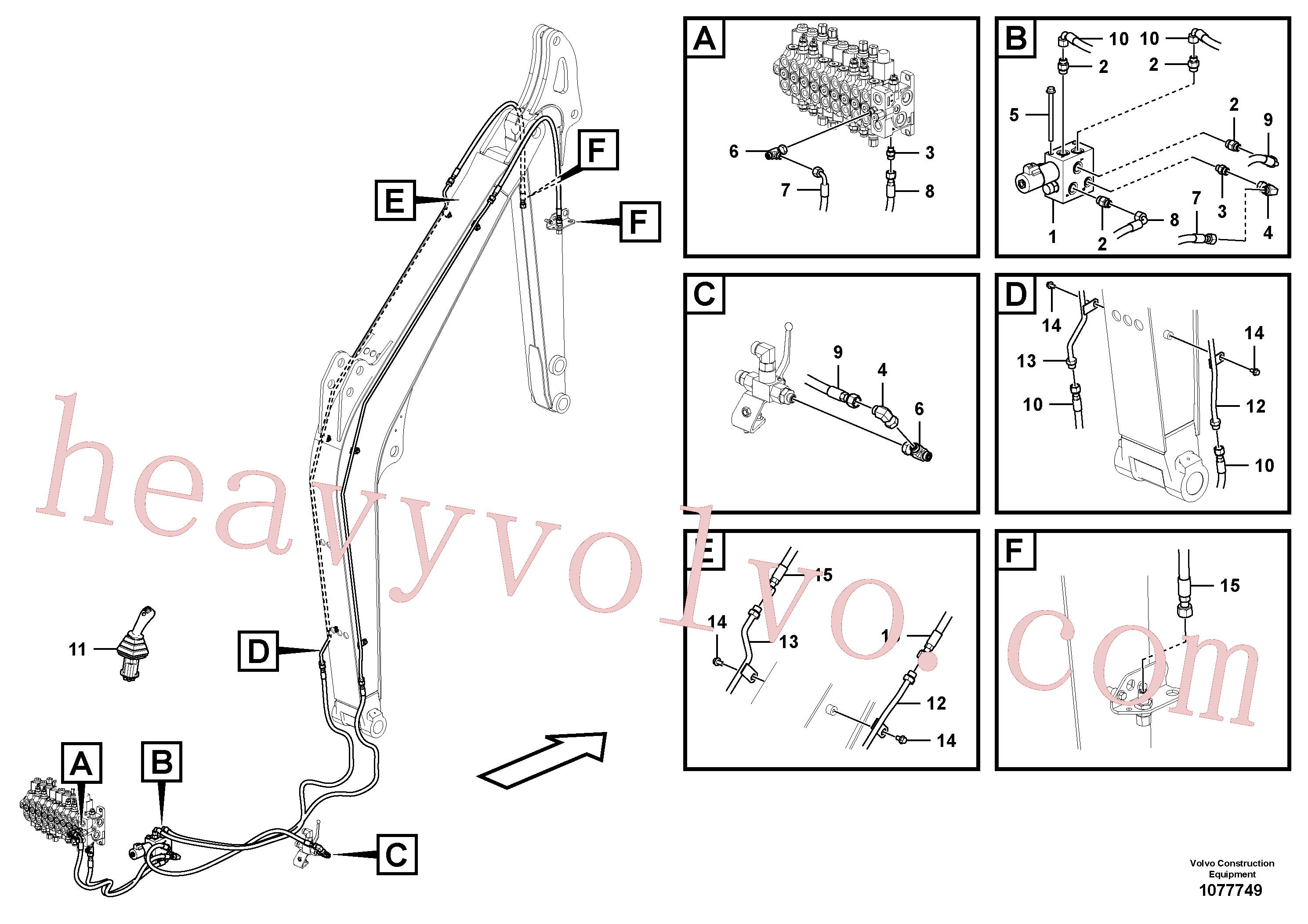 VOE936493 for Volvo Working hydraulic, dipper arm(1077749 assembly)