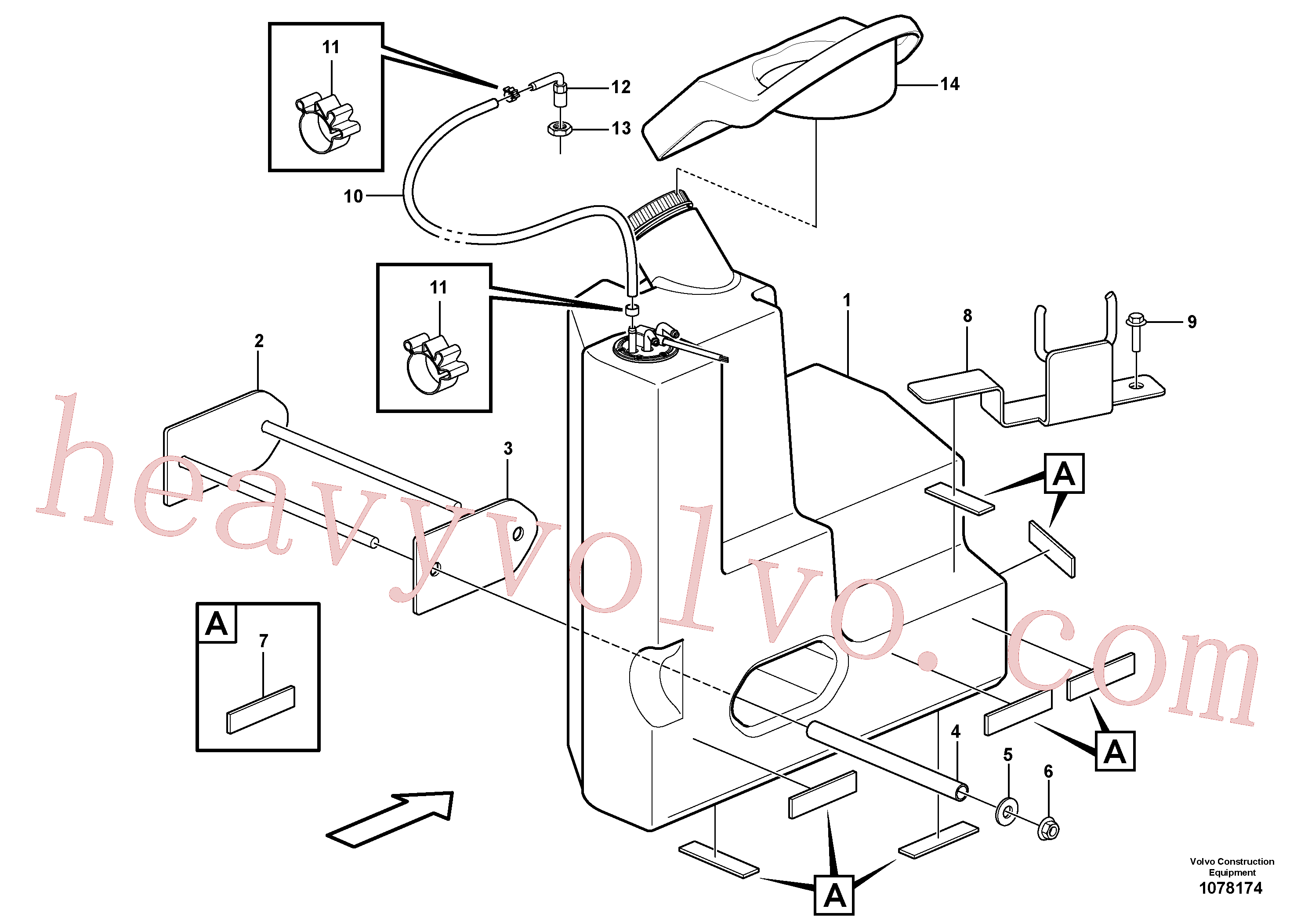 VOE13971096 for Volvo Fuel tank with fitting parts(1078174 assembly)