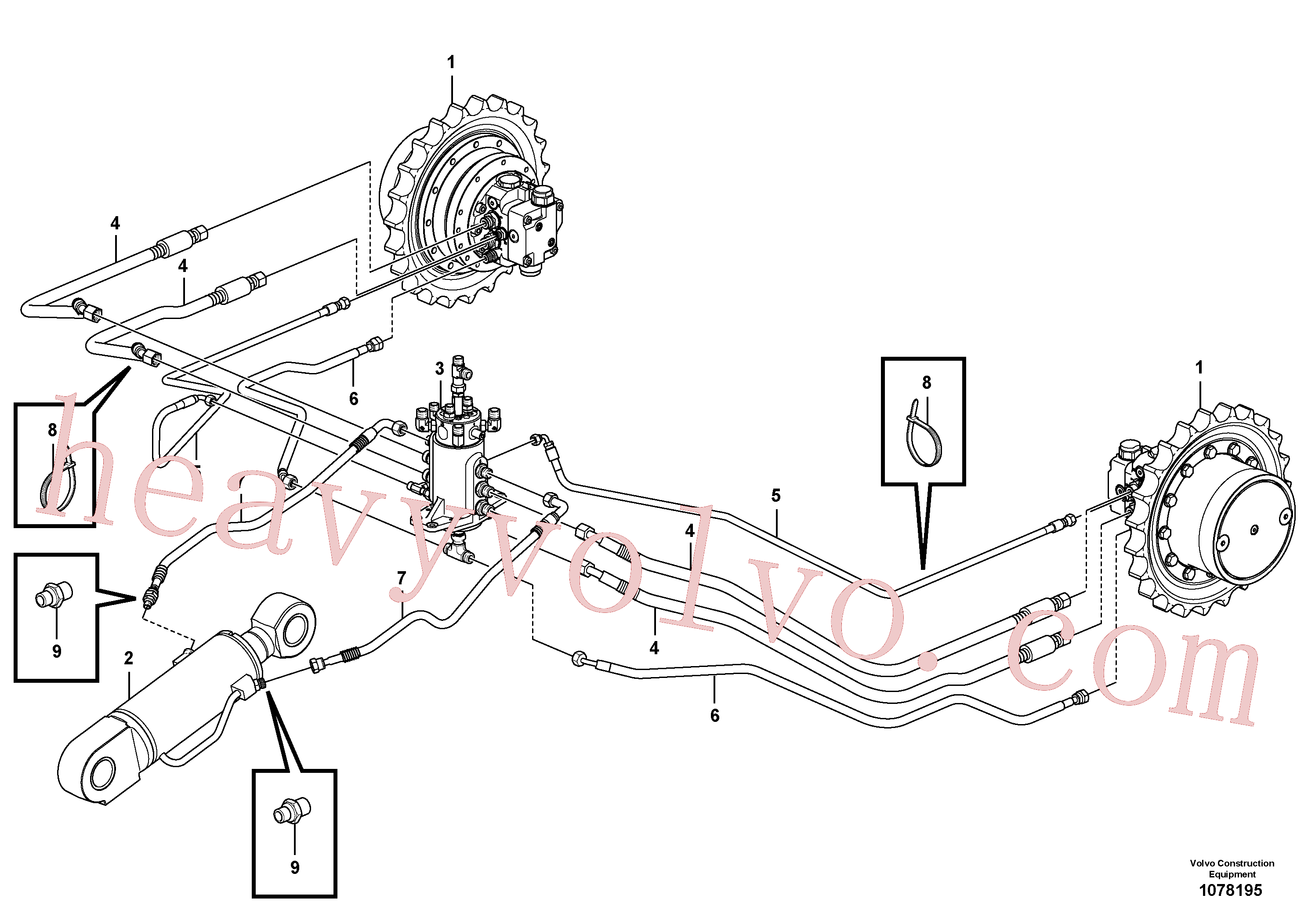 VOE11807710 for Volvo Hydraulic circuit ( lower frame )(1078195 assembly)