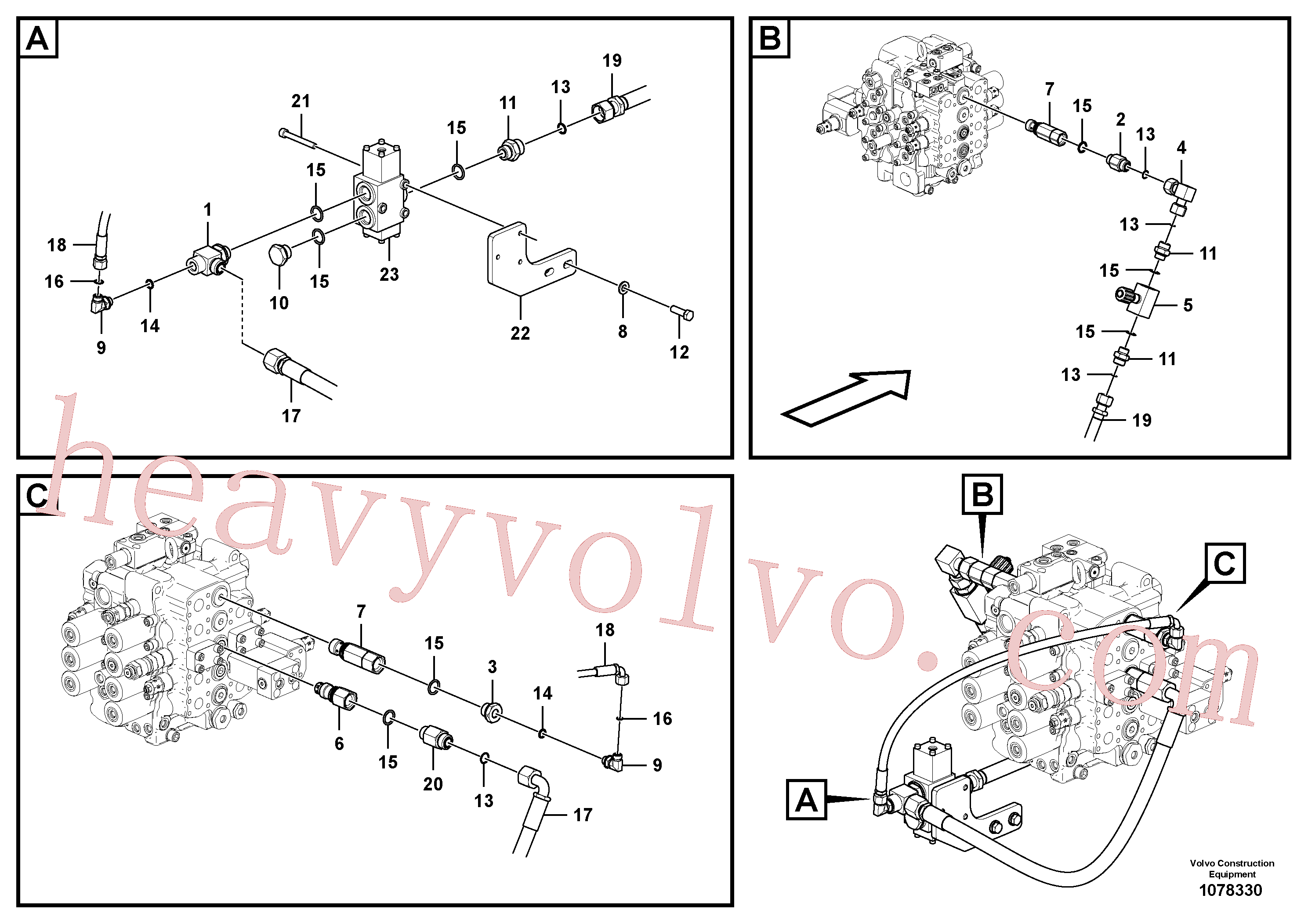 VOE936474 for Volvo Working hydraulic, hammer and shear for 2nd pump flow(1078330 assembly)