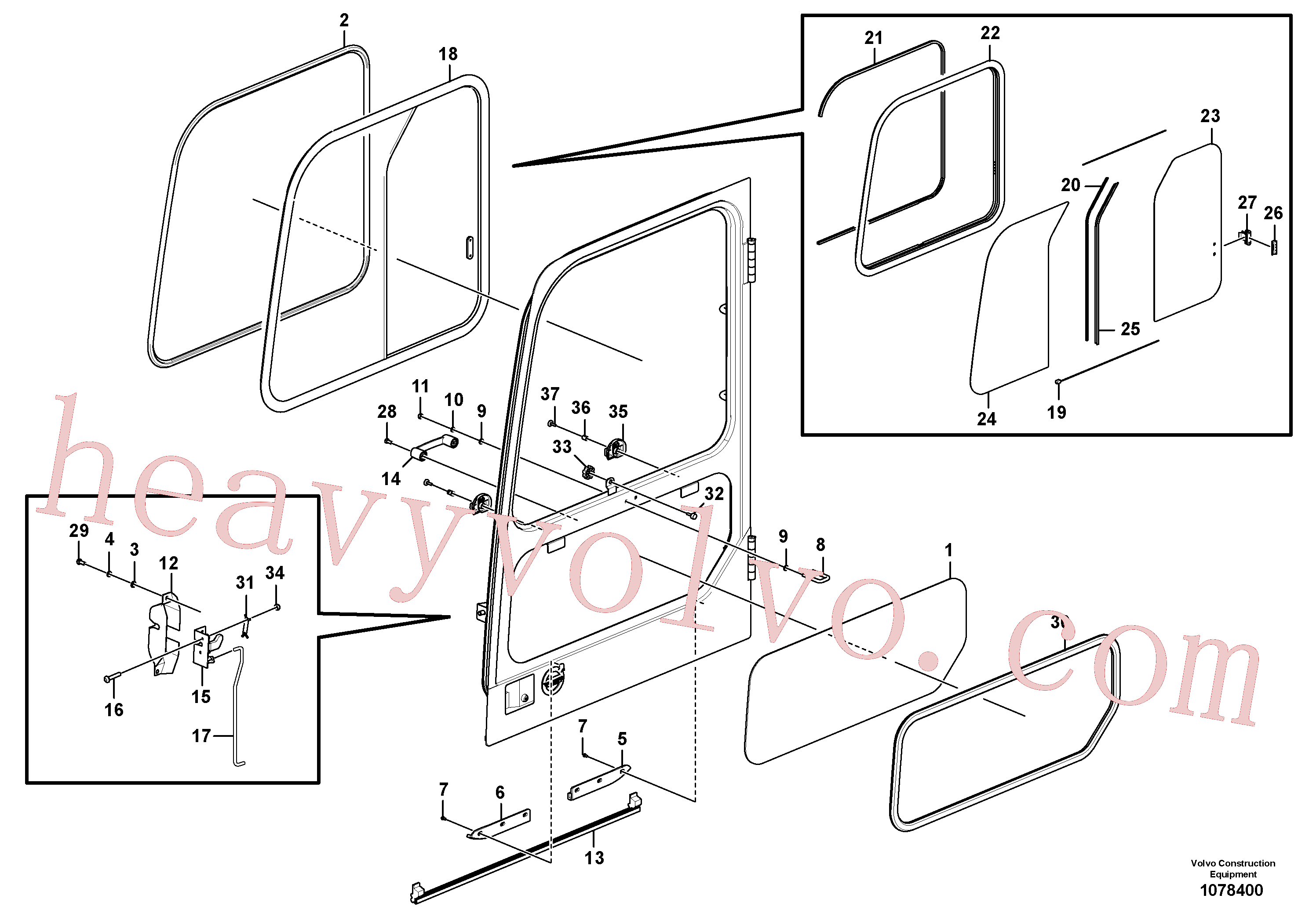 VOE983302 for Volvo Door, operator's cab(1078400 assembly)